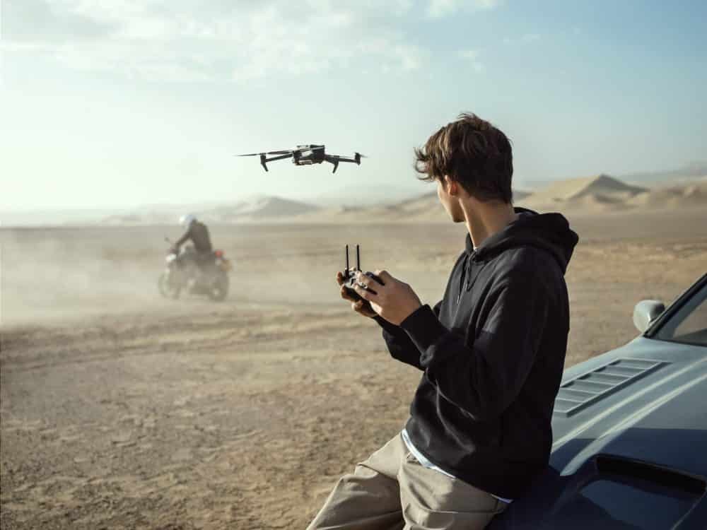 Opening image of DJI's Mavic 3 car drifting launch series.
