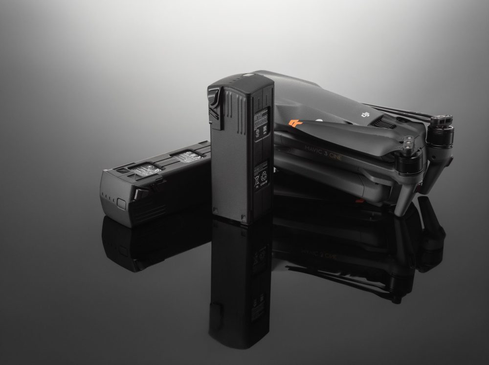 Intelligent Flight Batteries for the Mavic 3, each rated for 46 minutes aloft.
