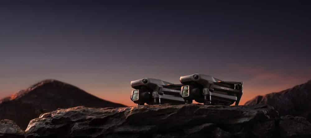 The DJI Mavic 3 and Mavic 3 Cine shown side by side in DJI launch imagery.
