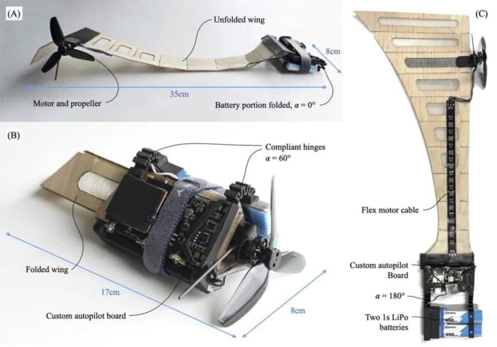 The F-SAM prototype in balsa wood and plastic, weighing 2.4 ounces (69 grams).