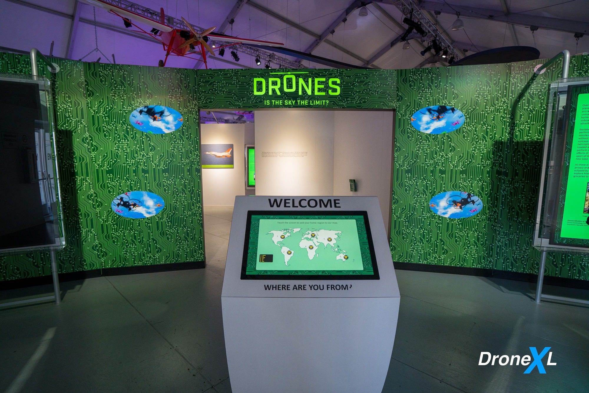 History of Drones: 'Is The Sky The Limit?' Intrepid exposition with DJI. Back in 2017, I went to the Intrepid Sea, Air & Space Museum in New York City to have a look at the exposition from DJI that showed the history of drones. The expo was titled, 'Is The Sky The Limit' and it exhibited how unmanned aircraft were used and developed over time. 
