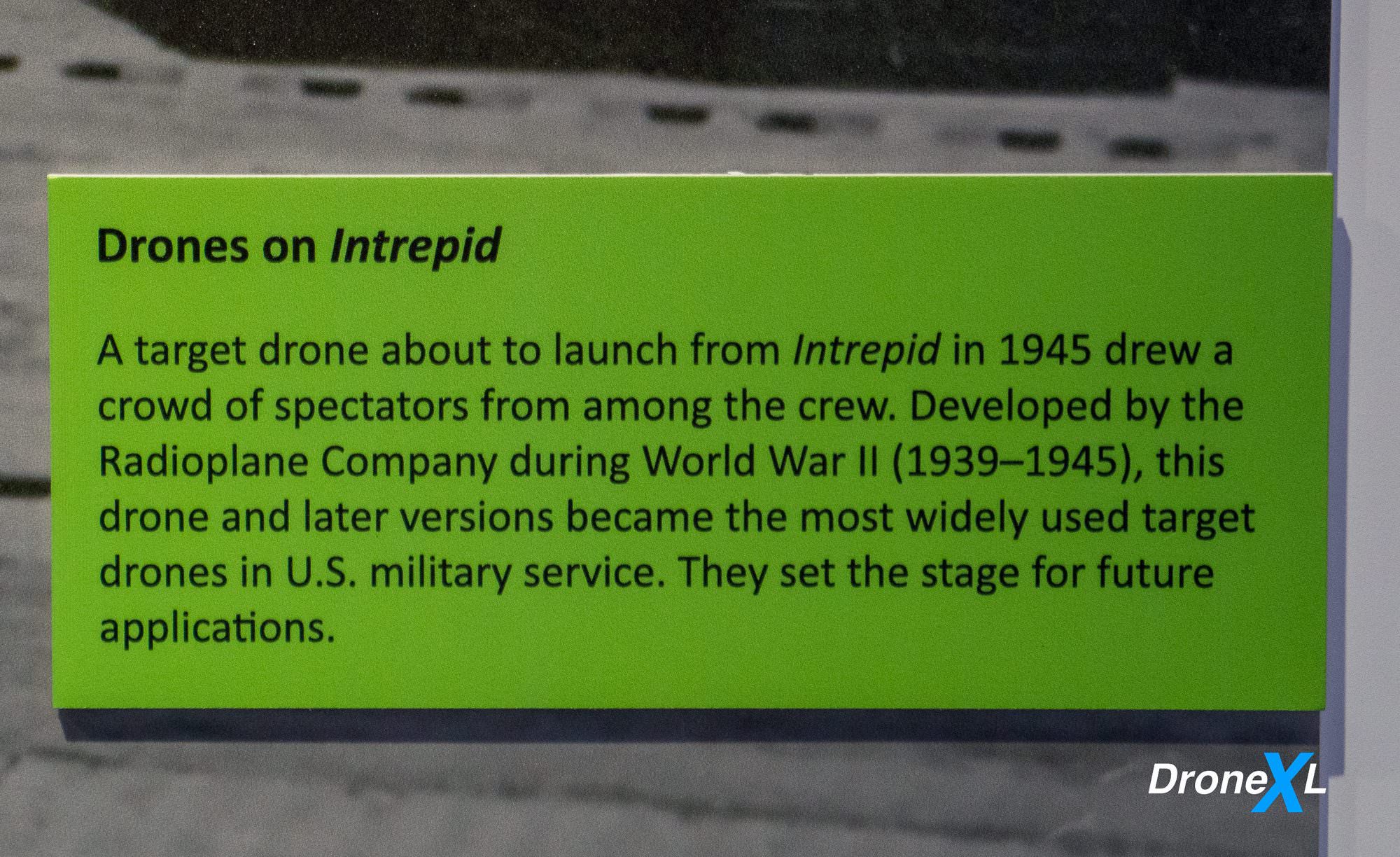 Introductory panel for the Drones: Is the Sky the Limit? exhibition at the Intrepid Museum.