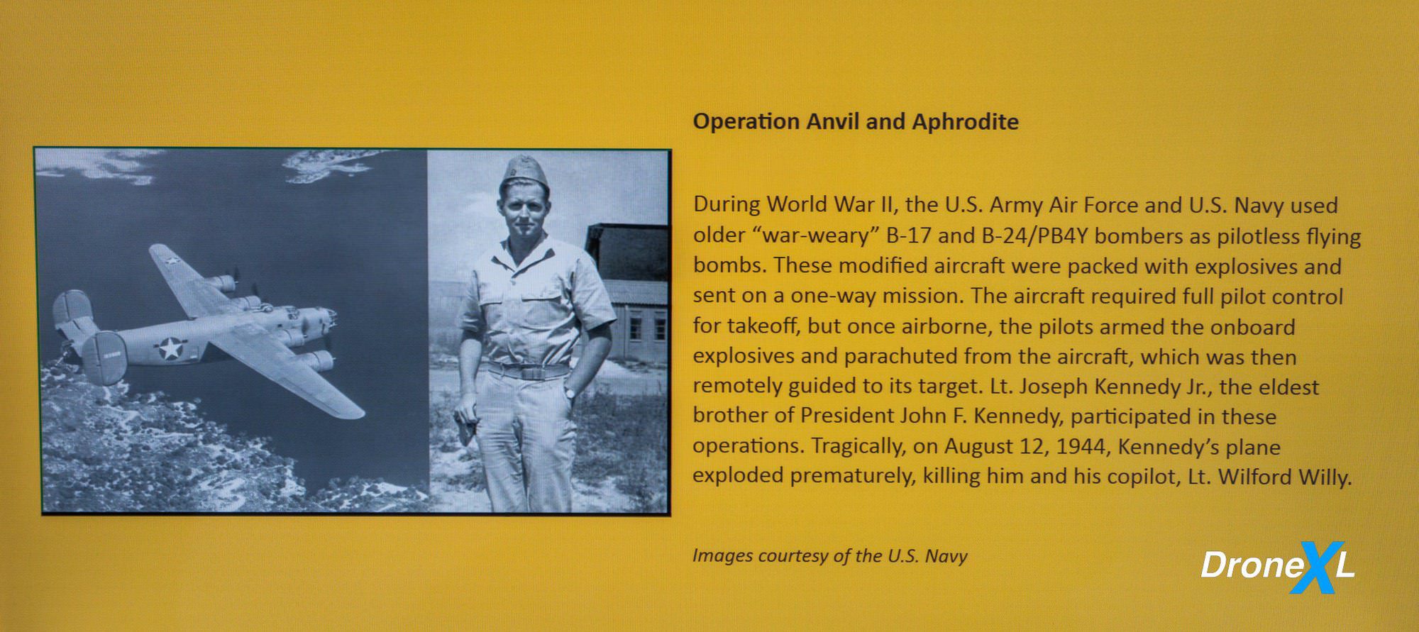 Operation Anvil and Aphrodite panel on war-weary B-17 and B-24 bombers flown as flying bombs.