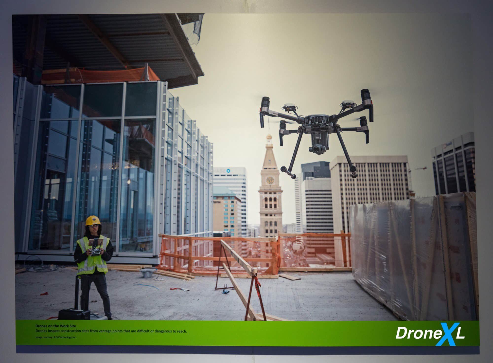 Civilian drone display covering research in climate, agriculture and wildlife conservation.