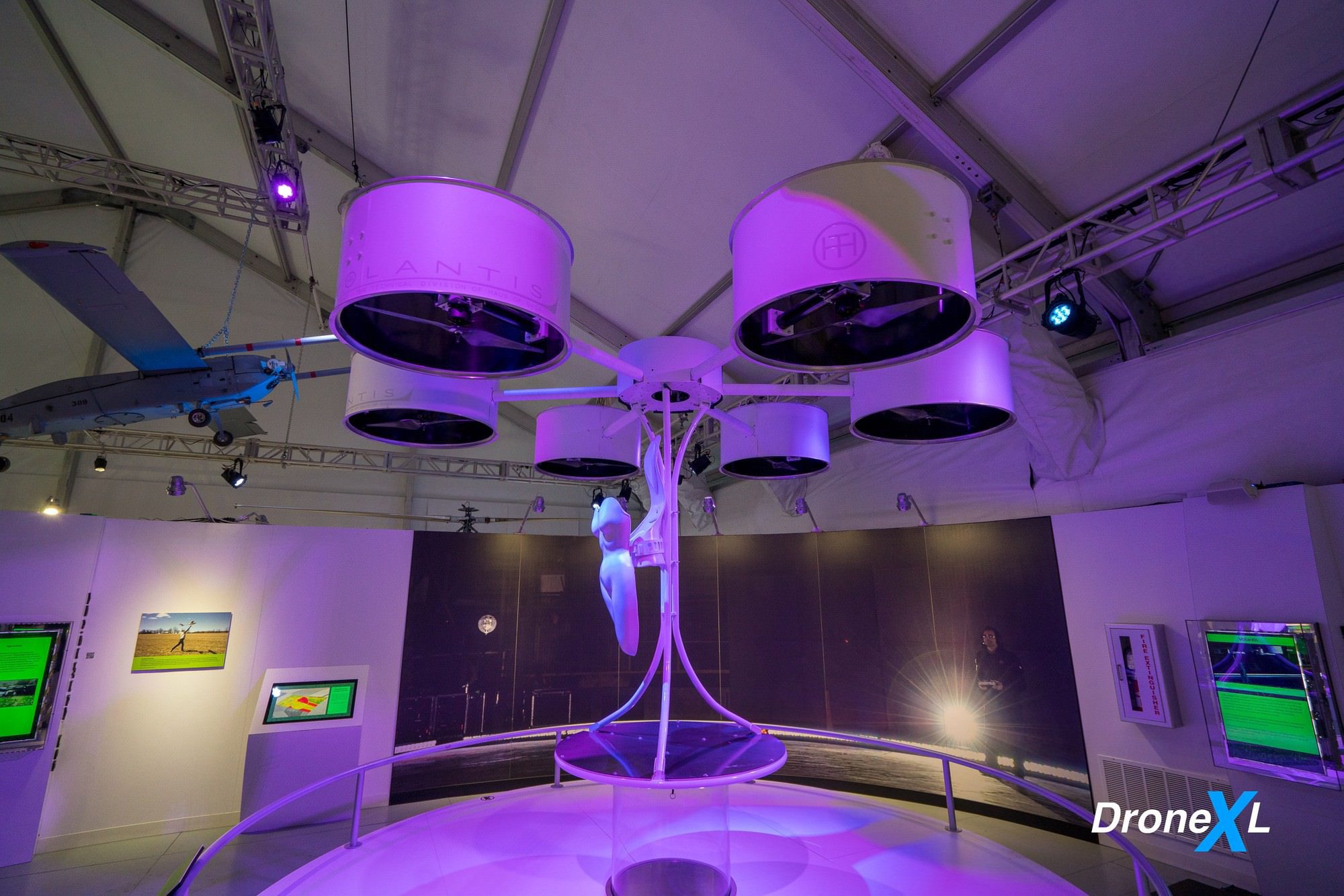 Close view of the drone dress, designed to hover three feet (0.9 meters) above the ground.