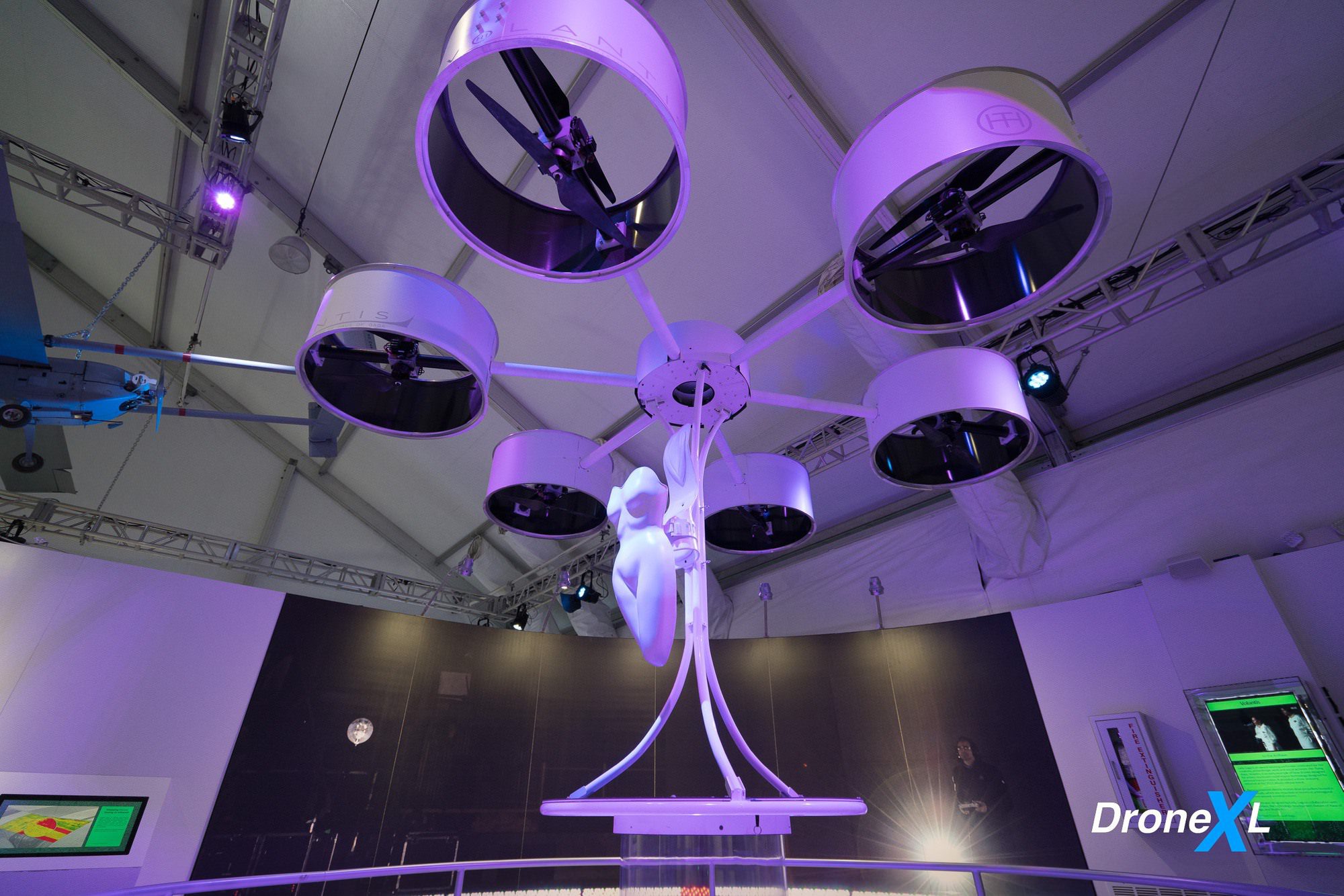 The flying dress on loan from Haus of Gaga, developed with TechHaus and Studio XO.