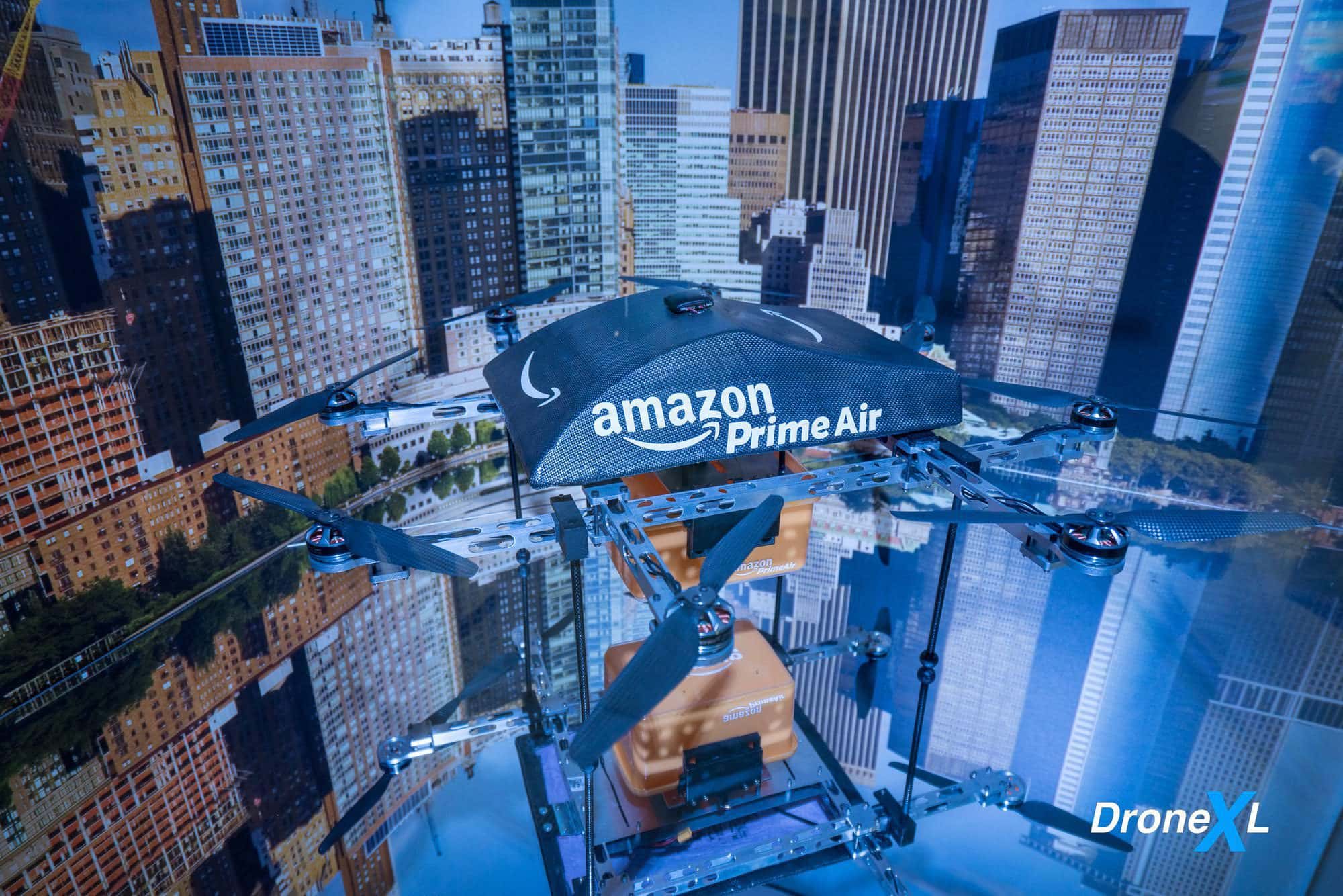 Amazon Prime Air delivery drone, built to carry packages up to 5 pounds (2.3 kilograms).