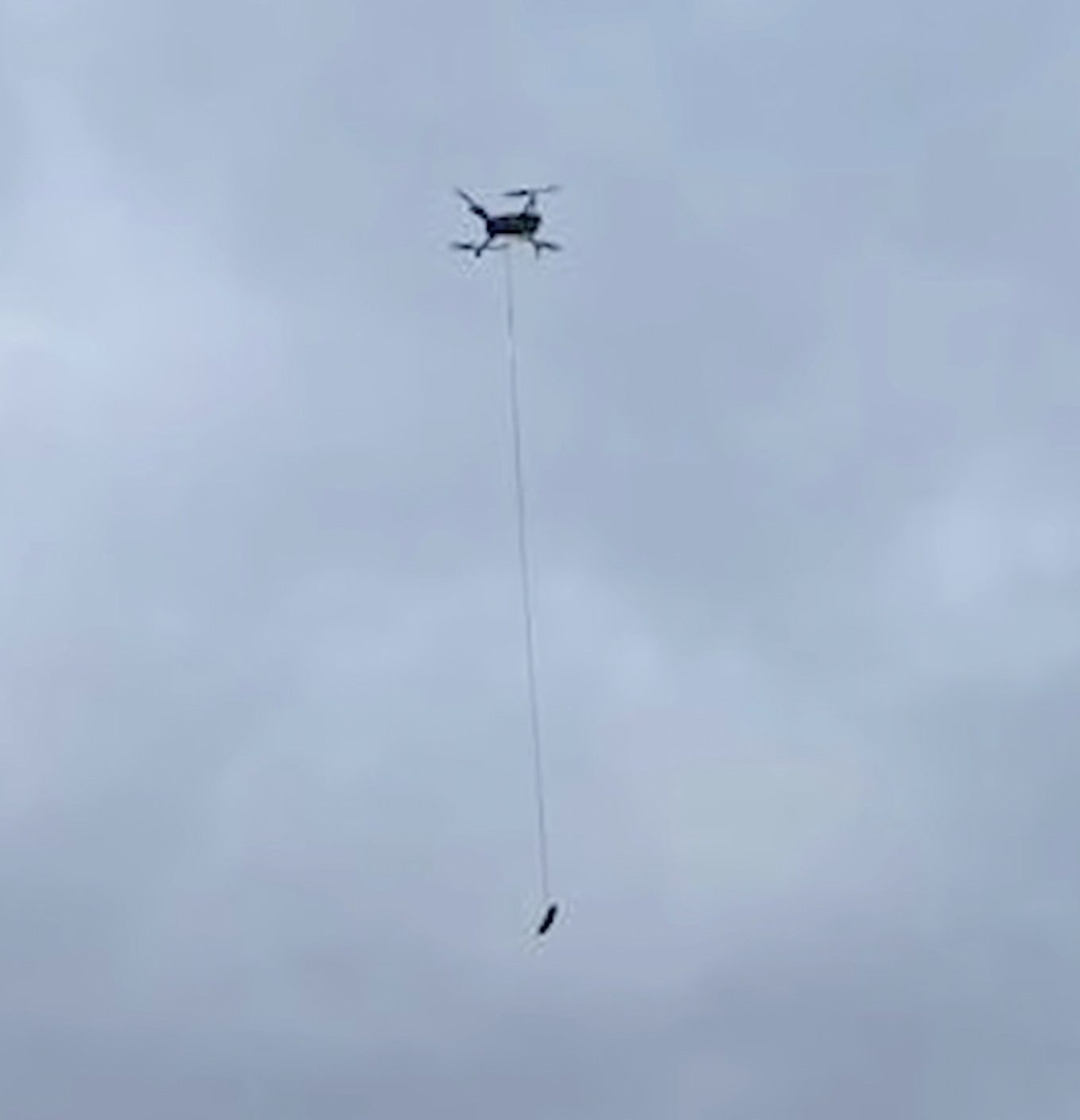 DJI Mavic 2 Pro used by the Denmead Drone Search and Rescue team to dangle the sausage.