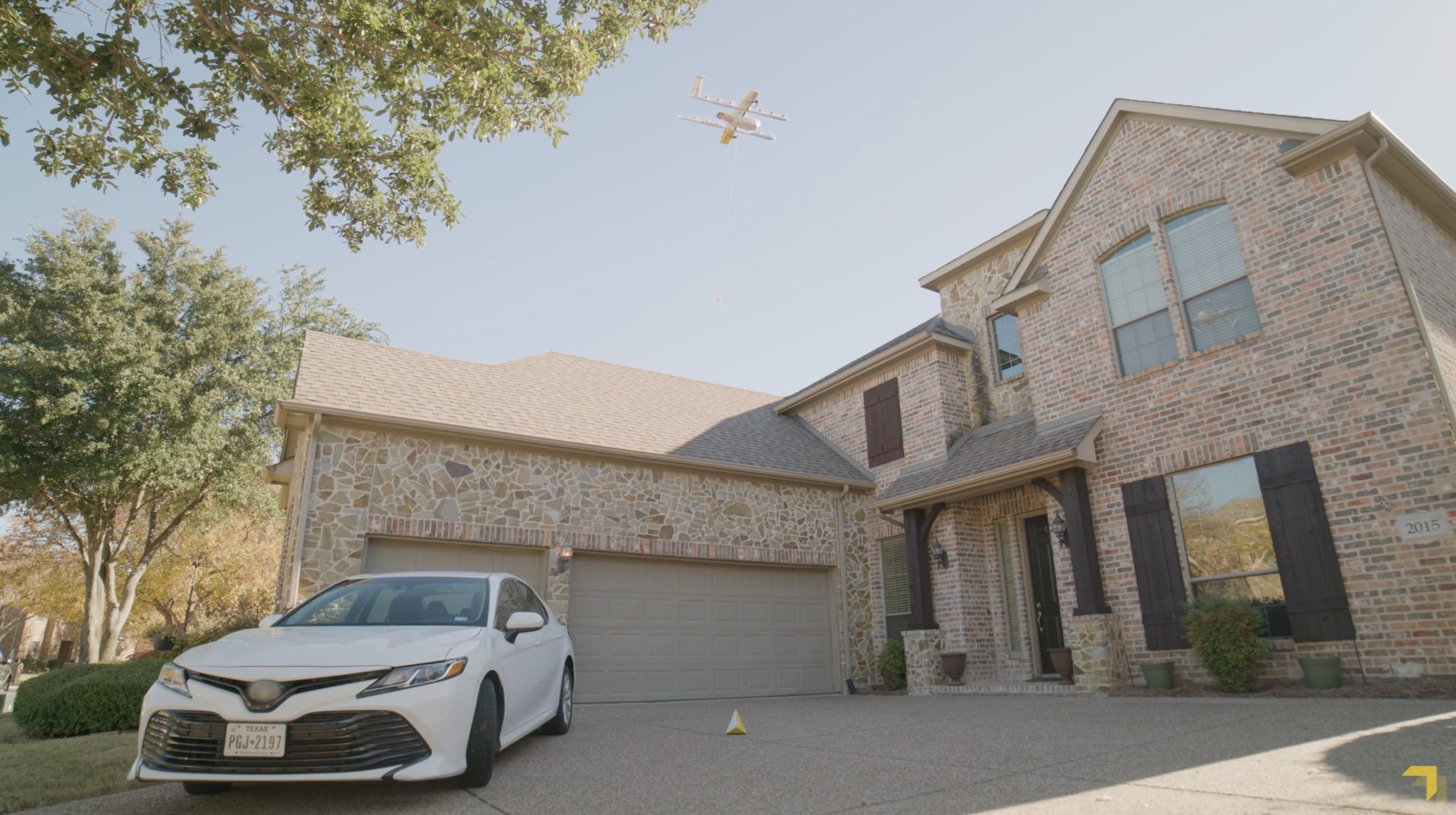 Wing aircraft pictured as the delivery service expands north of Dallas.