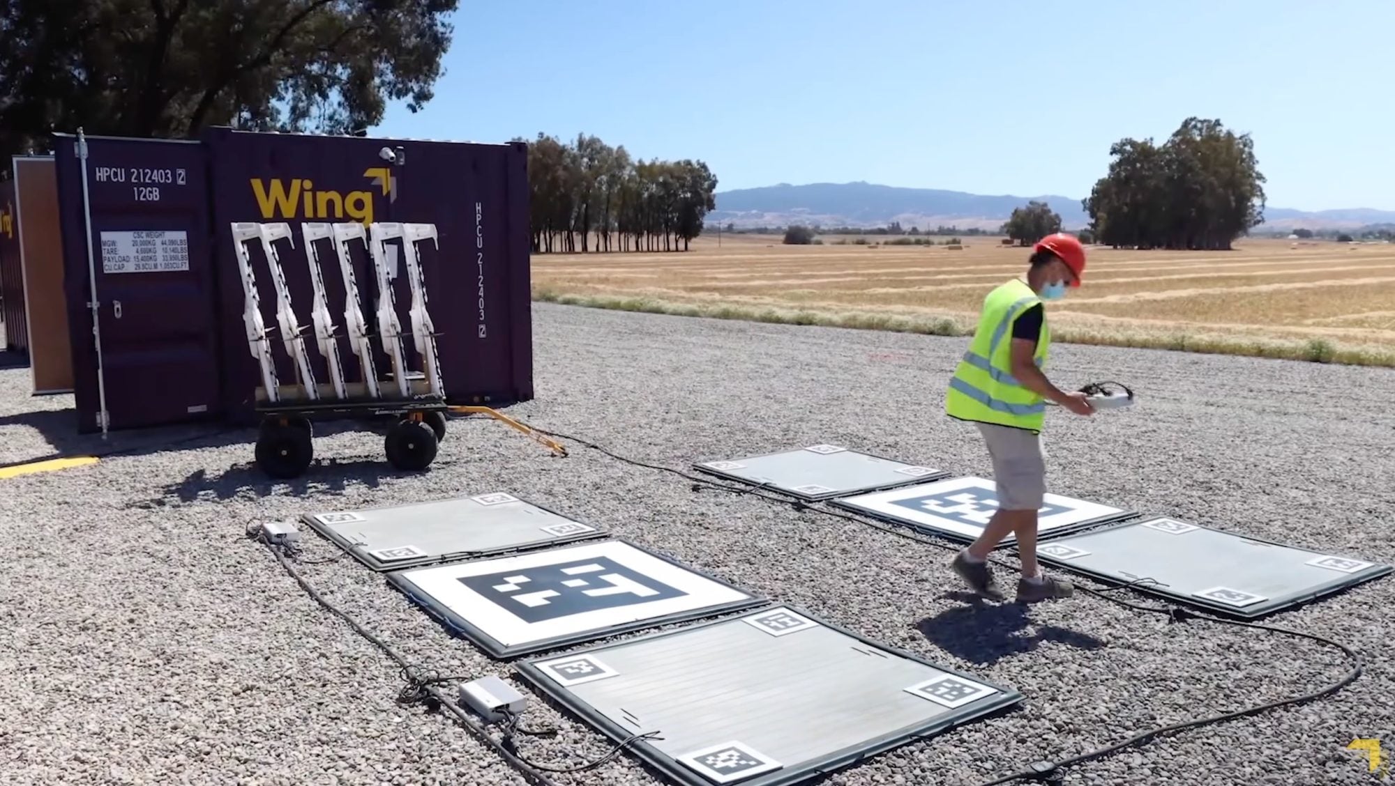 Wing delivery drone from the announcement of service in Frisco and Little Elm, Texas.