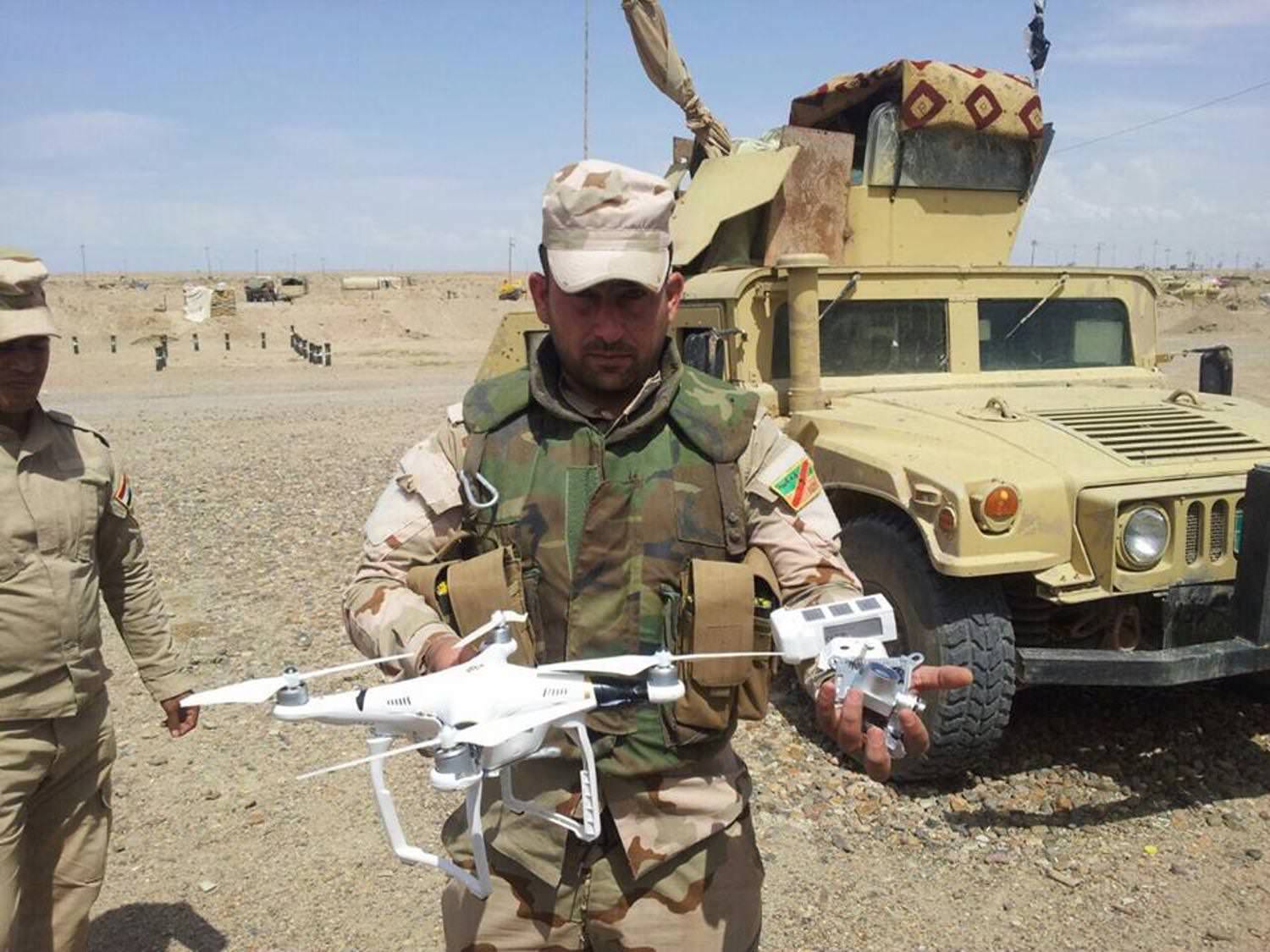 Modified DJI drone with grenade or explosive
