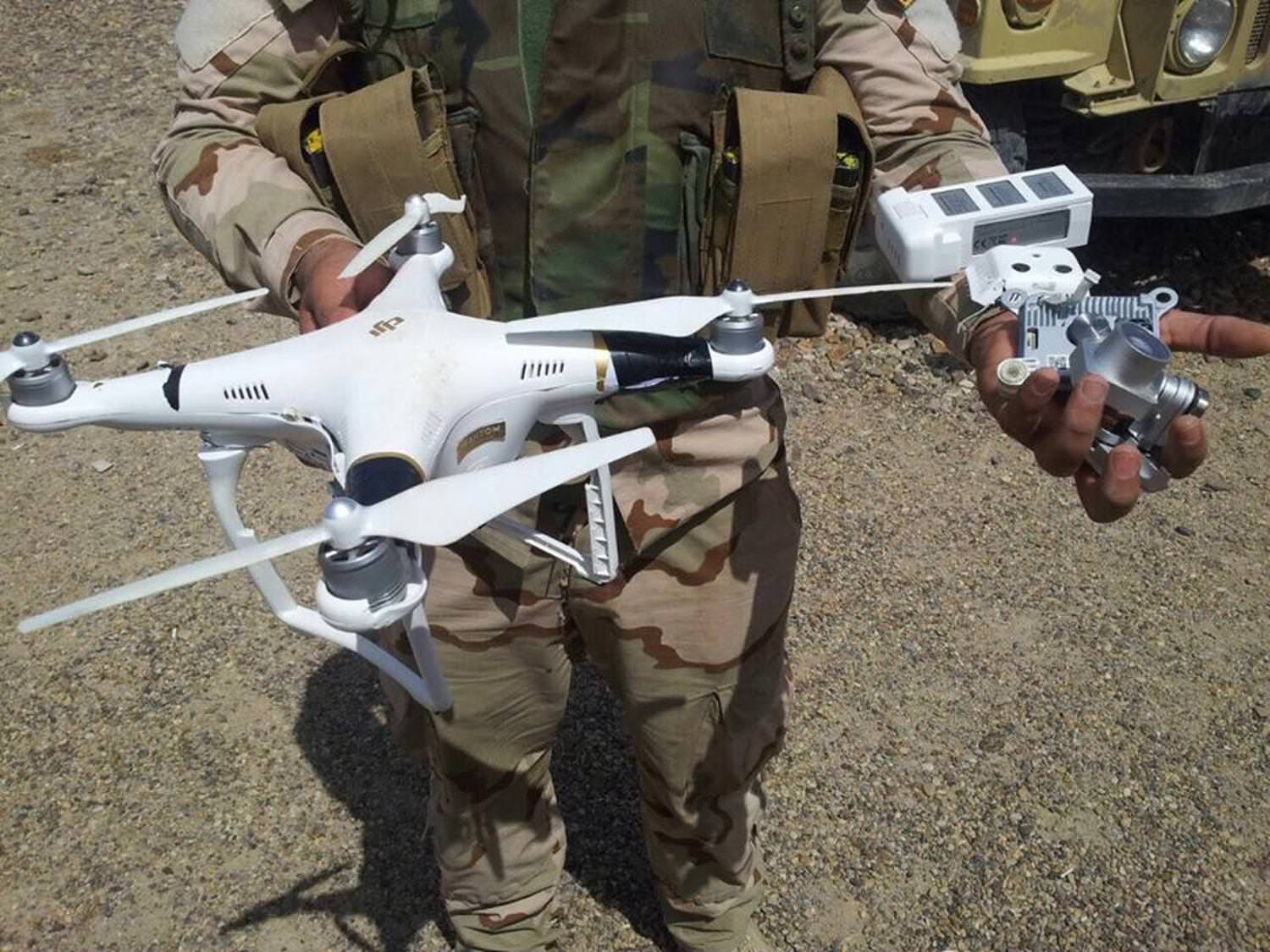 Modified DJI drone with grenade or explosive