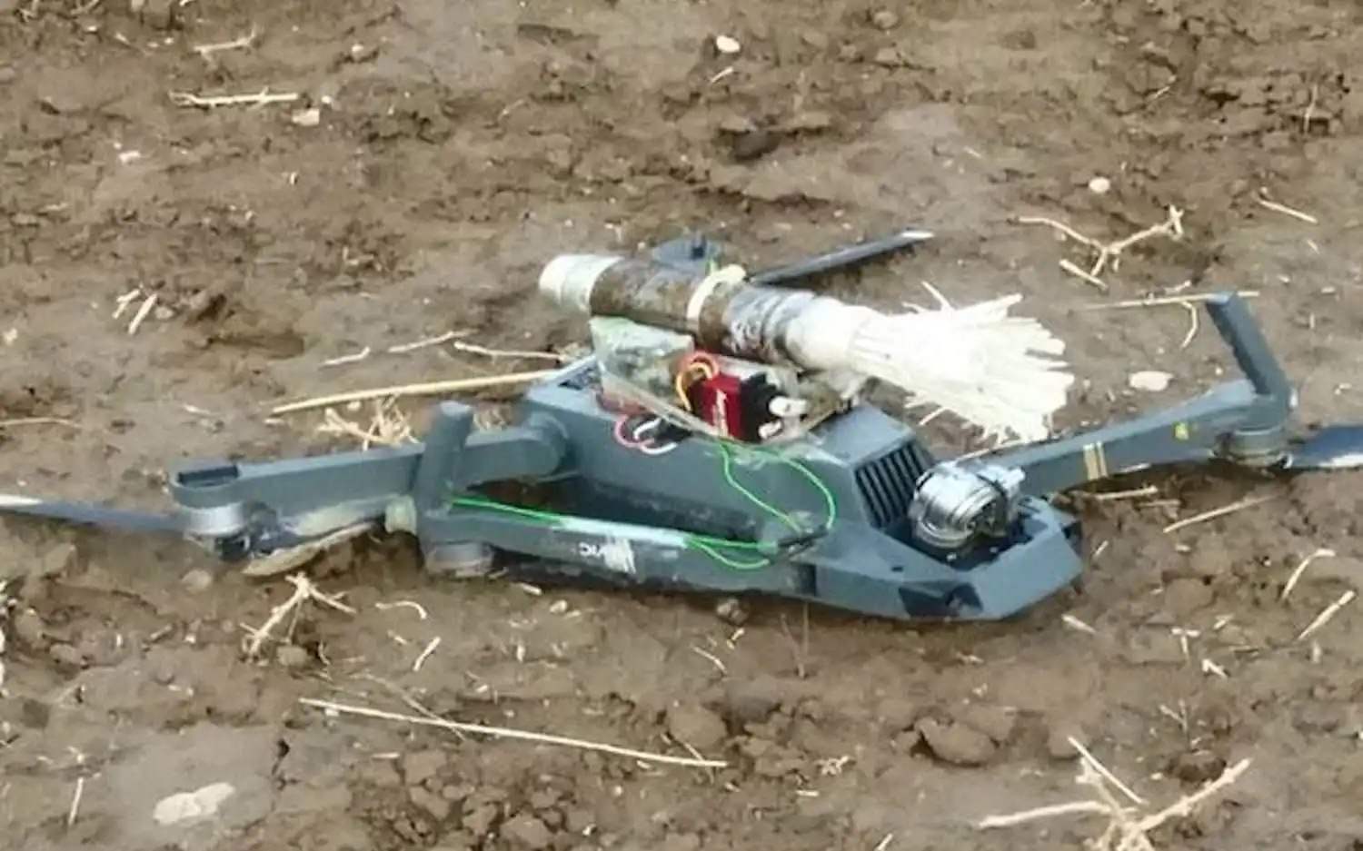 Modified DJI drone with grenade or explosive
