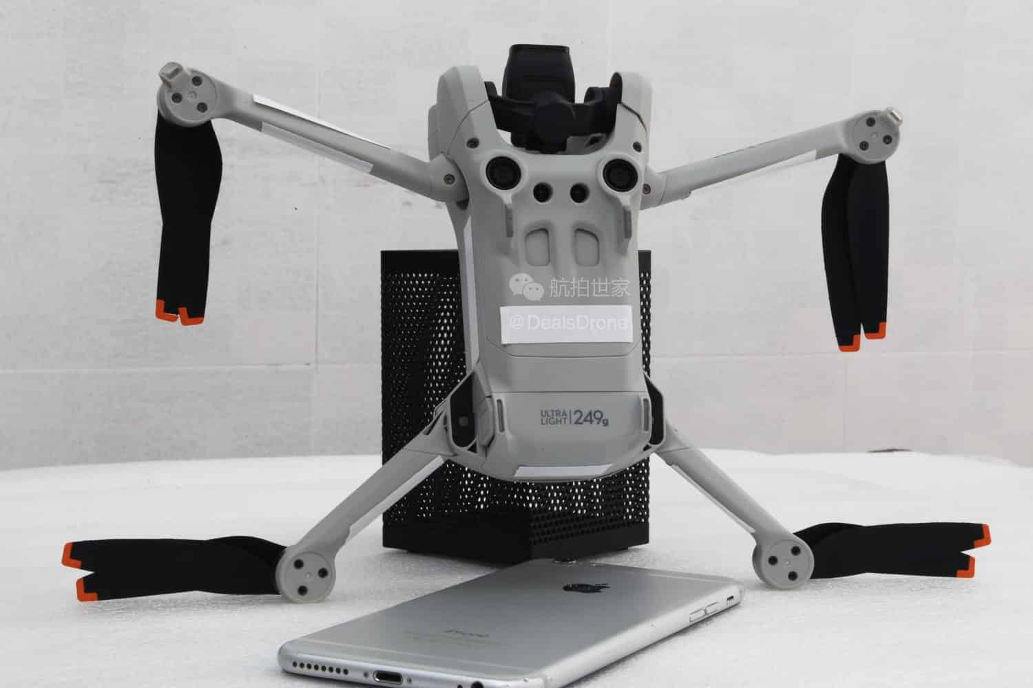 Four small feet moulded into the body of the DJI Mini 3 Pro.
