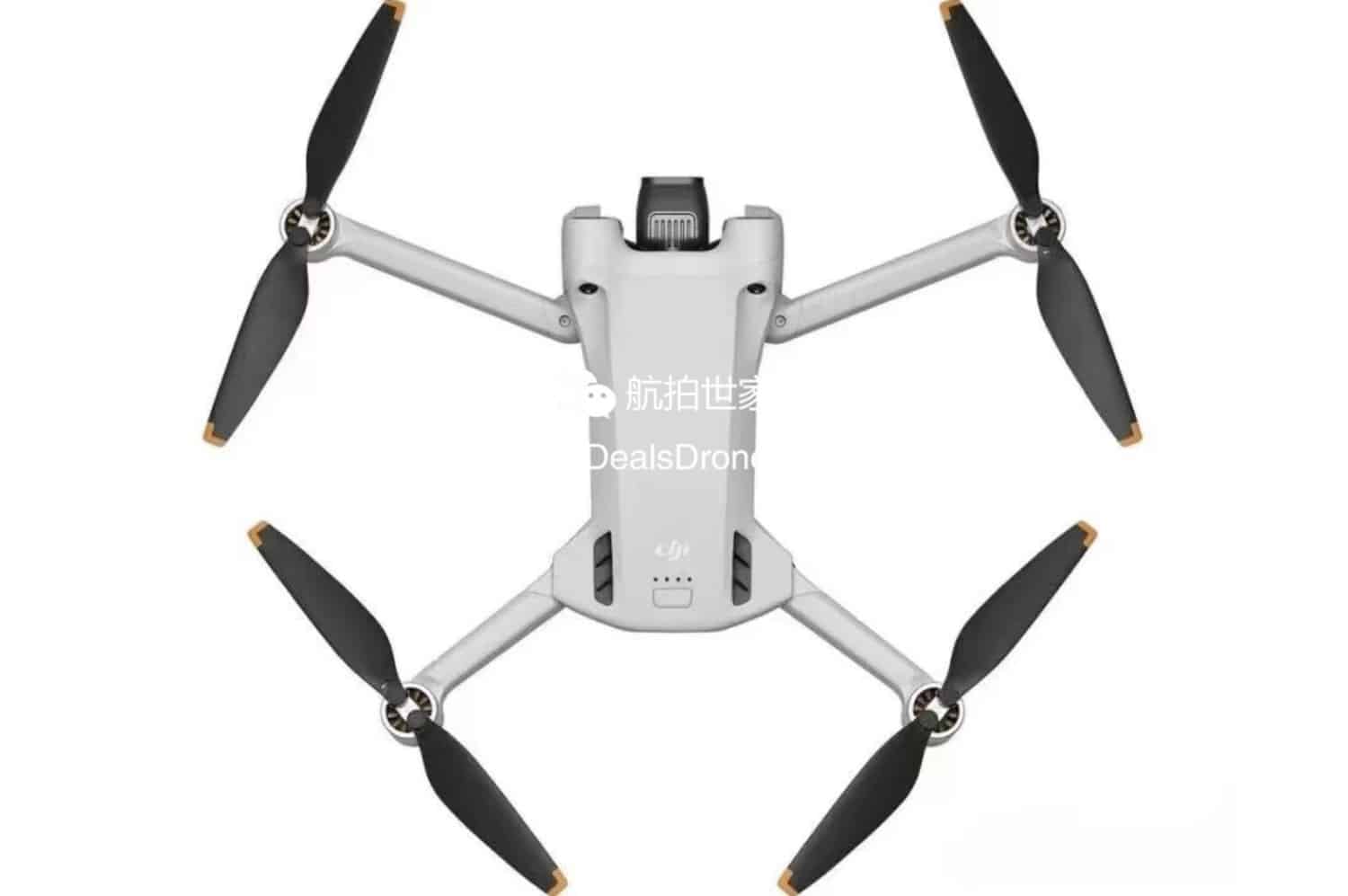 Top-down render of the DJI Mini 3 Pro leaked by DealsDrone.