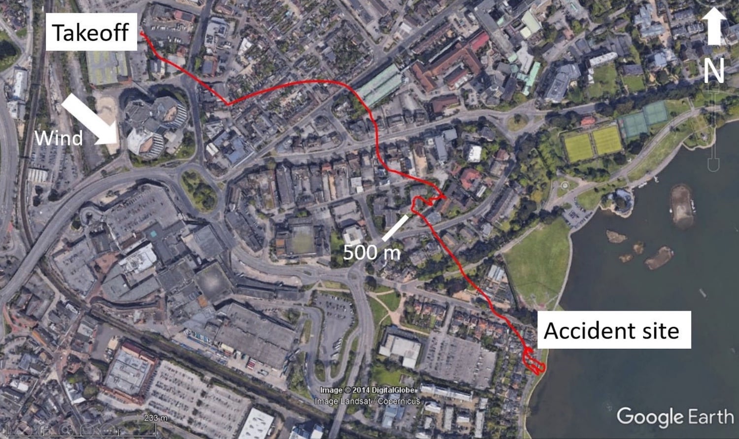 A police officer lost control of crashed drone, a DJI Matrice 210 according to AAIB report