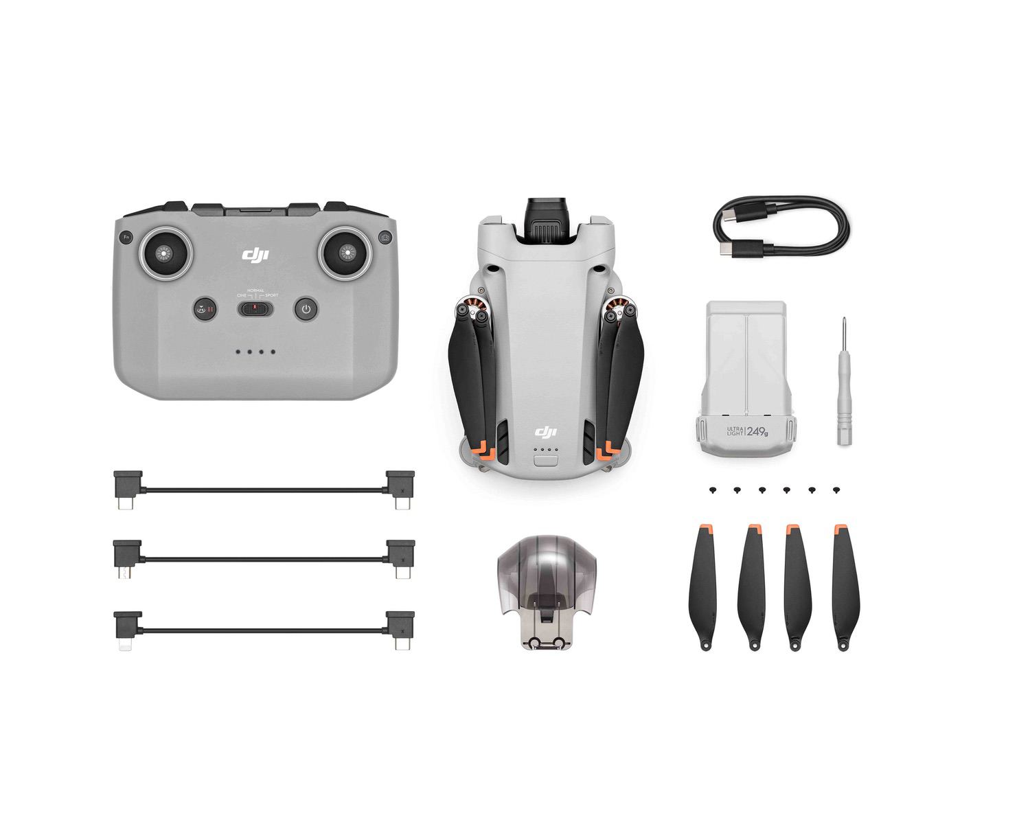 DJI Mini 3 Pro gimbal rotated 90 degrees for true vertical shooting.