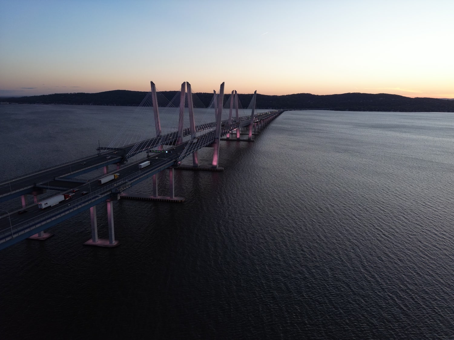 48-megapixel aerial photo of the Tappan Zee Bridge shot in low light with the DJI Mini 3 Pro.