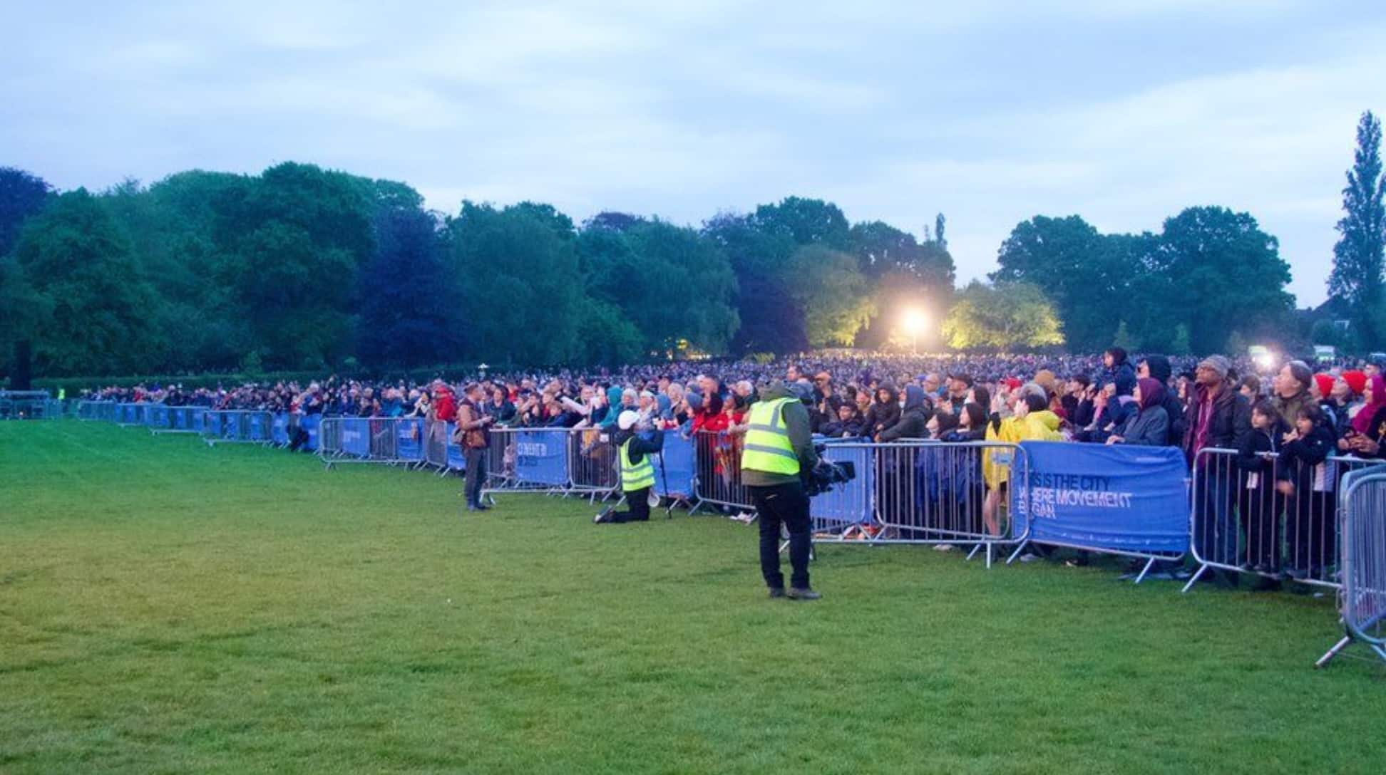 A formation from the 16-minute Coventry drone show, the longest yet staged in the UK.