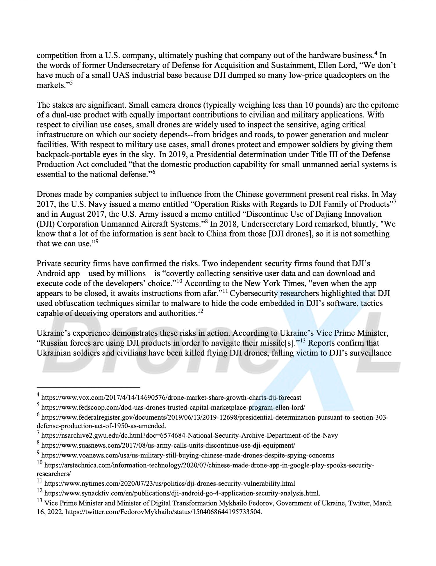 Page two of the letter backing the American Security Drone Act.