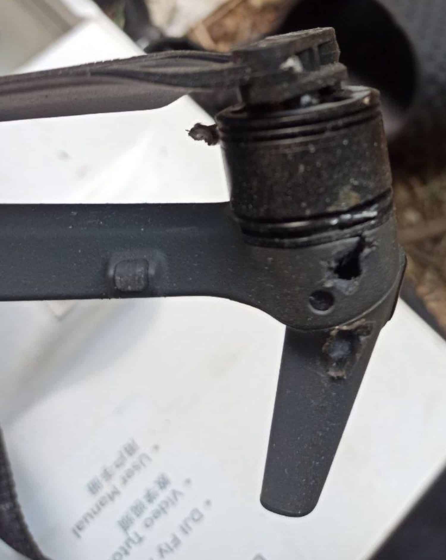 Another view of the destroyed truck photographed after the ambush.