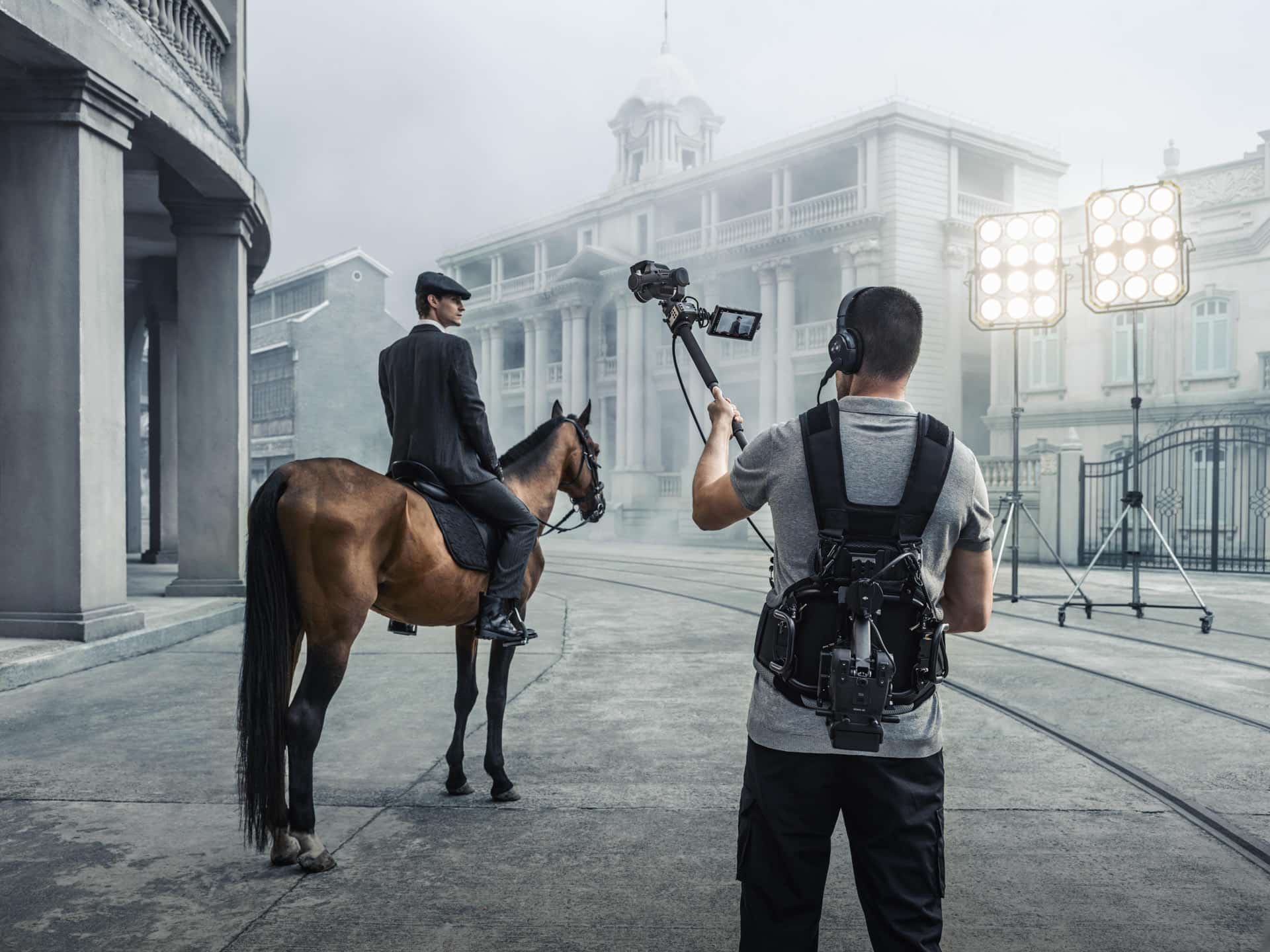 Zenmuse X9 gimbal camera used away from the Ronin 4D body via extension cable.