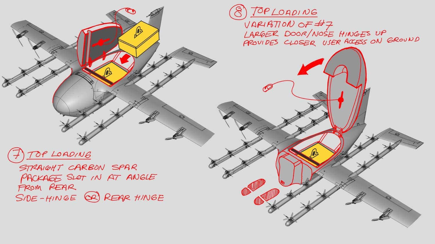 A larger Wing prototype built to carry up to 7 pounds (3.2 kilograms).