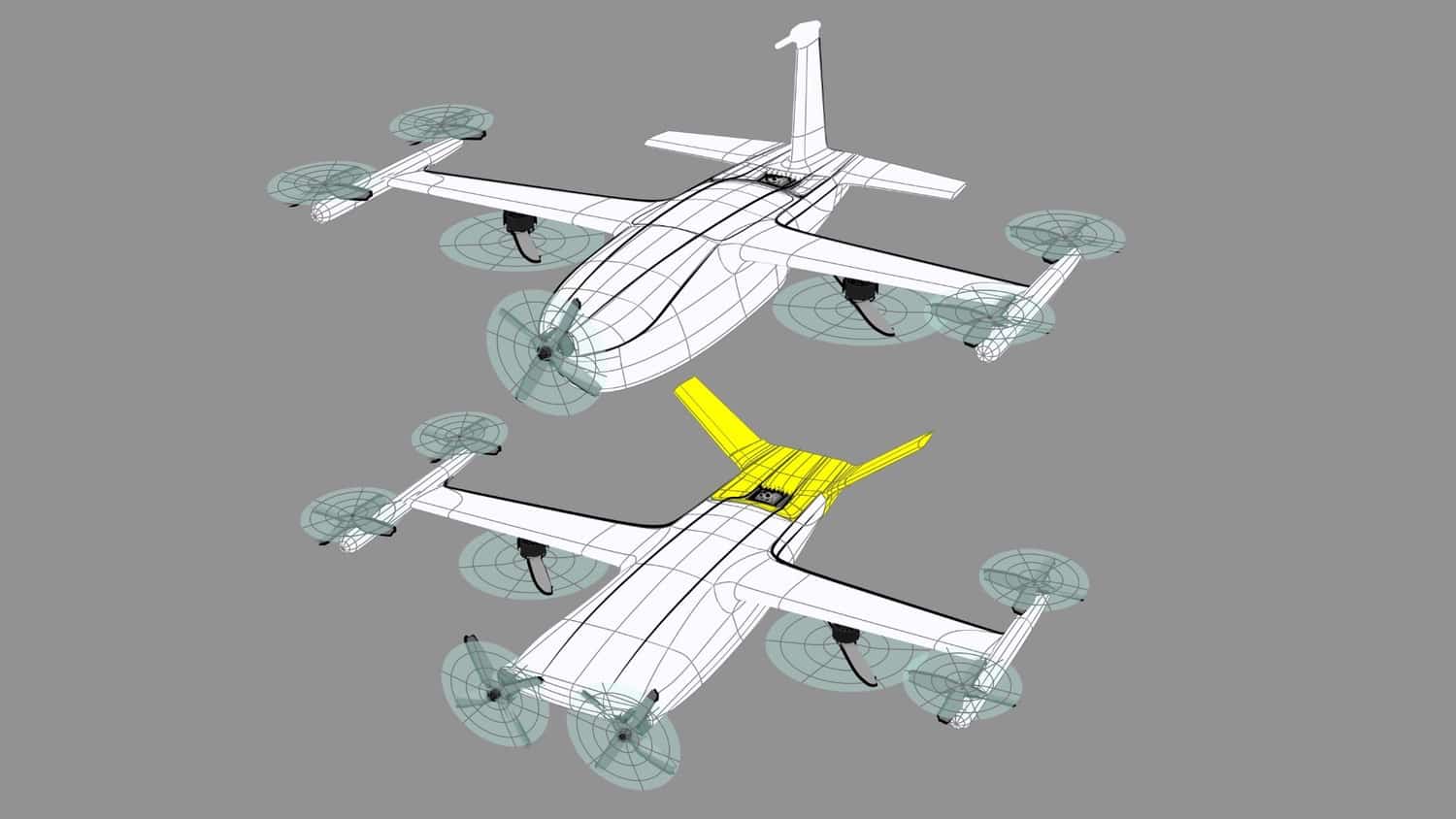 Wing's expanded aircraft library lined up by size.