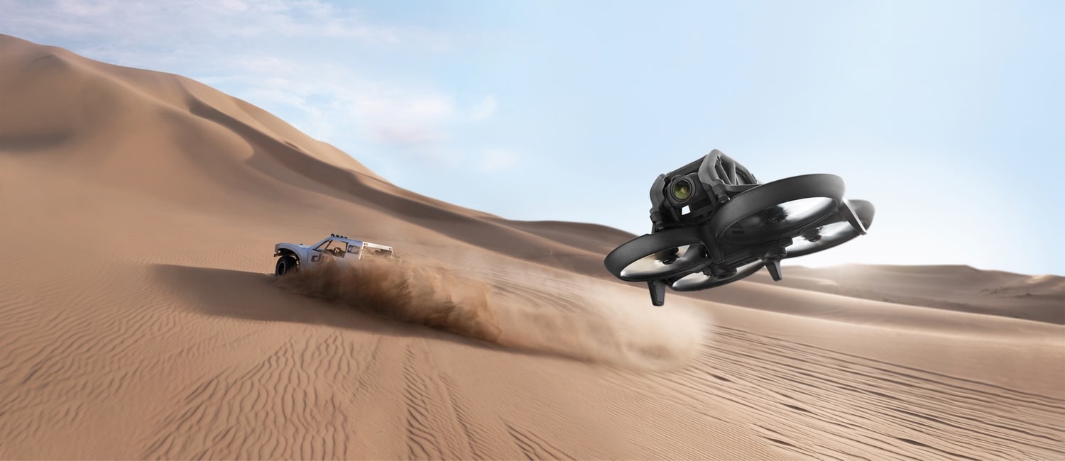 DJI Avata press image accompanying the pricing and combo details.