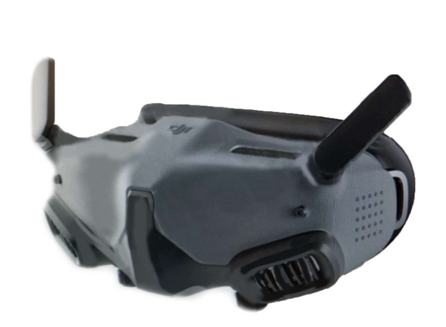 Leaked product shot of the compact DJI Goggles 2 with two folding antennas.