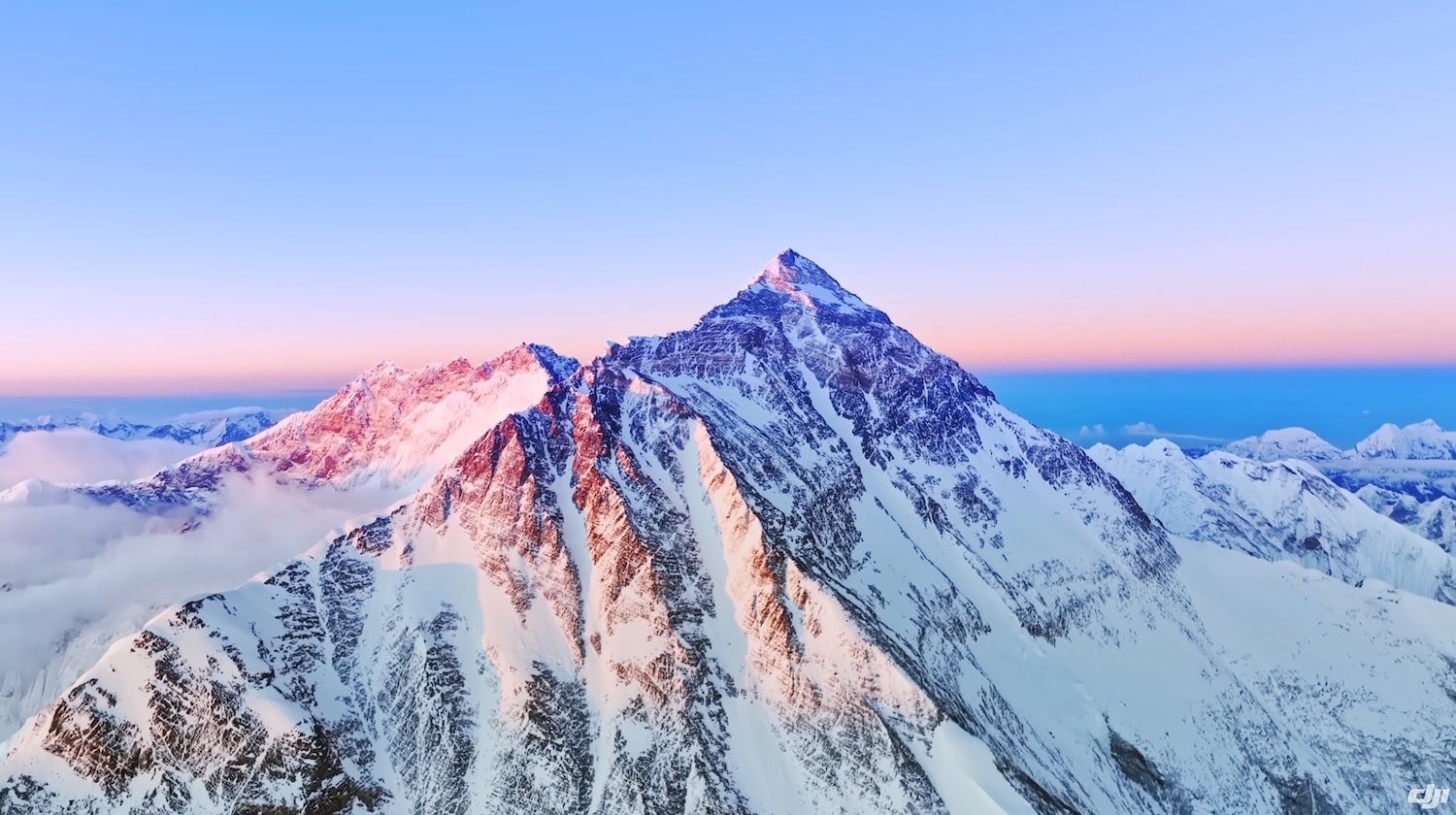 DJI Mavic 3 flies over the top of Mount Everest at 30,292 ft