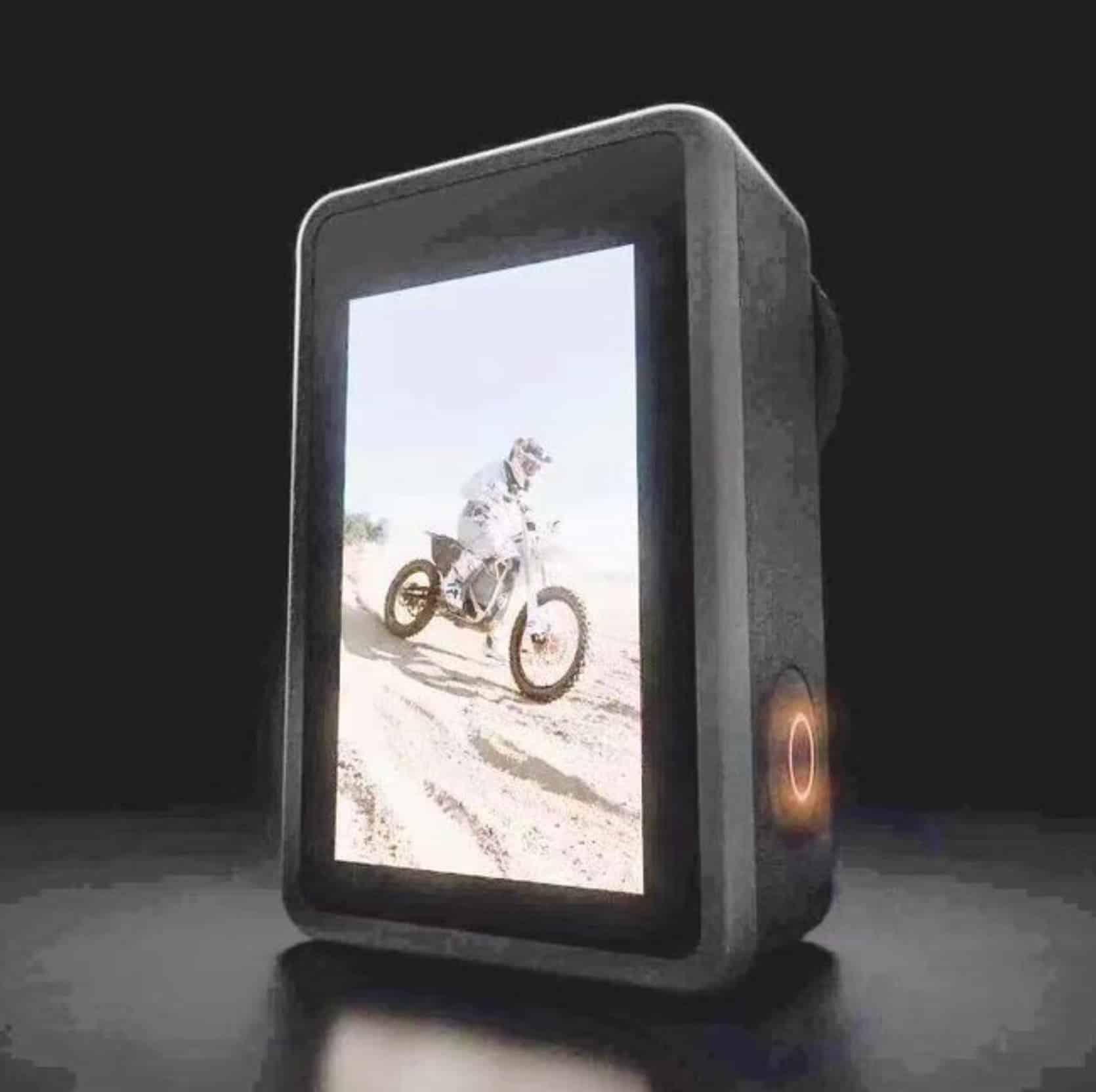 Teaser image of the DJI Action 3 screen showing a dirt bike rider.