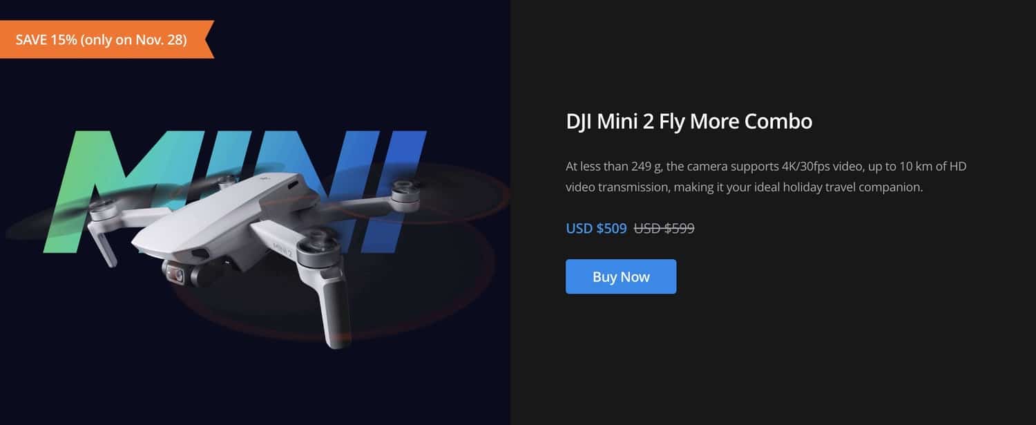 Sale graphic accompanying the discounted DJI FPV drone at $899.