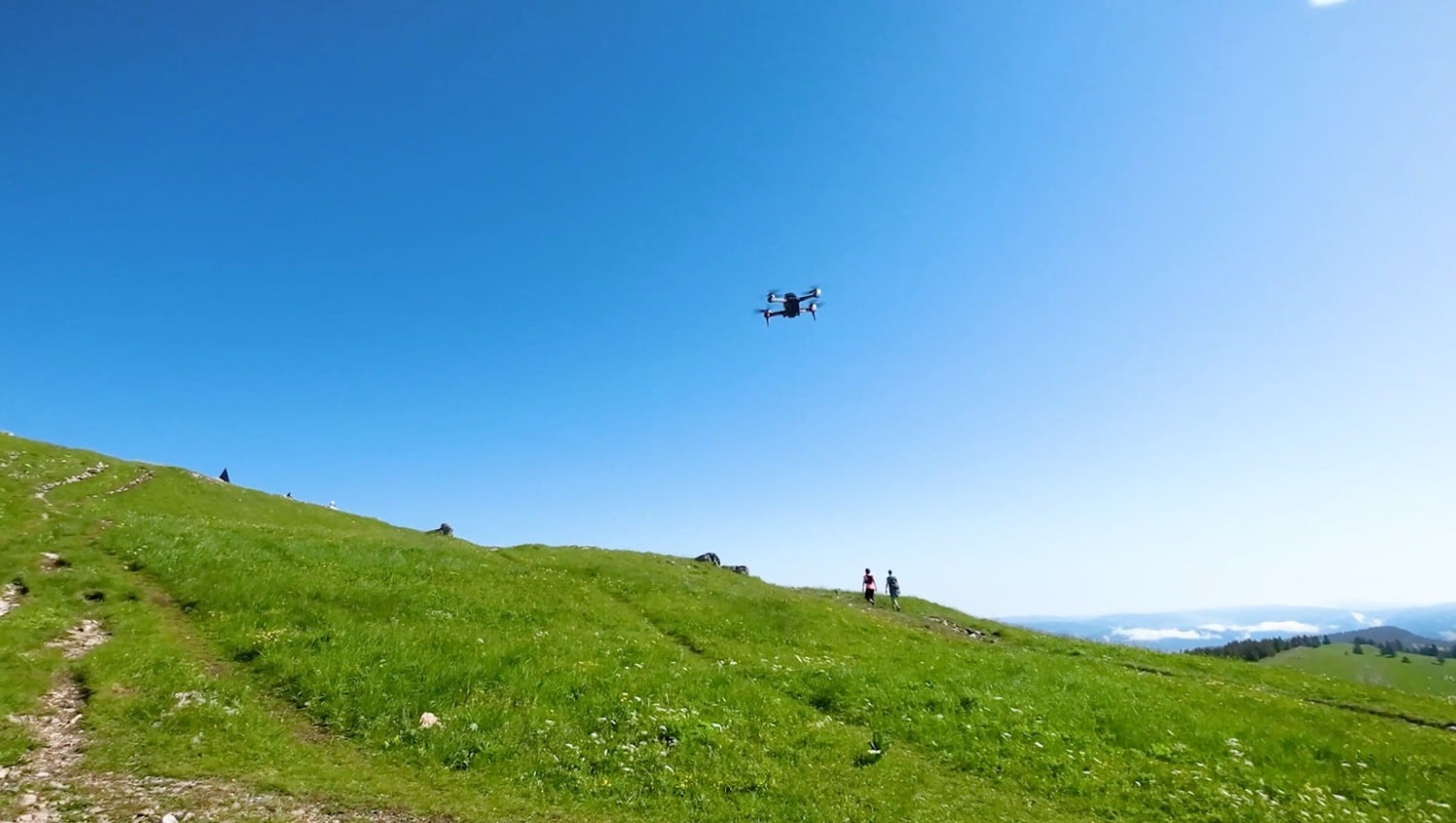 DJI FPV drone flown for fast moving, dynamic shots of the trail race.
