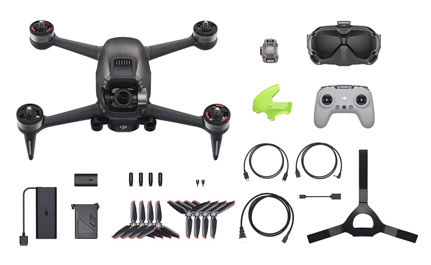 The DJI FPV drone, capable of 87 miles per hour (140 kilometers per hour).
