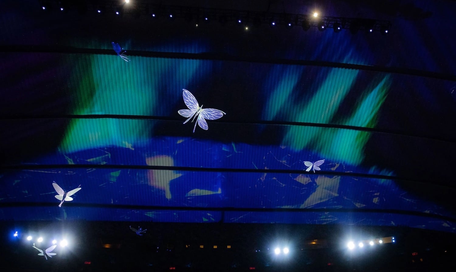 One of eight winged fairy drones flown in the Rockettes Christmas Spectacular 2022.