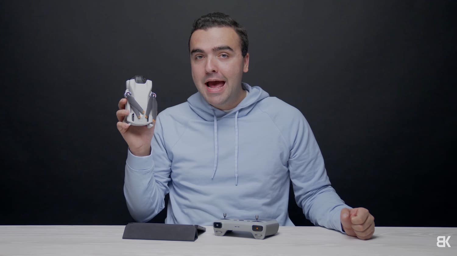 The DJI Mini 3 at the close of the review, DJI's least expensive beginner drone.
