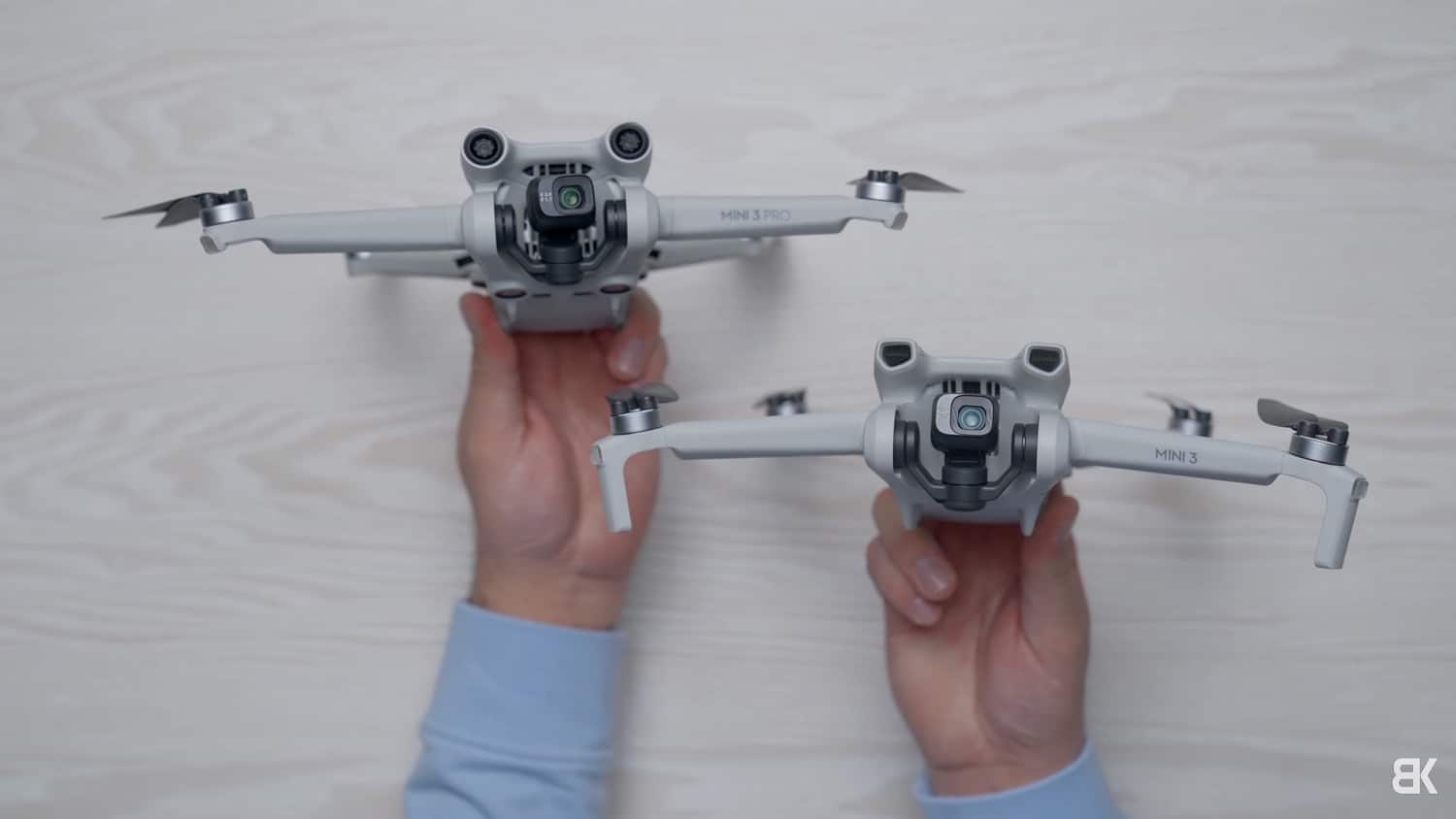 DJI Mini 3 folded up, sharing the same airframe as the Mini 3 Pro.