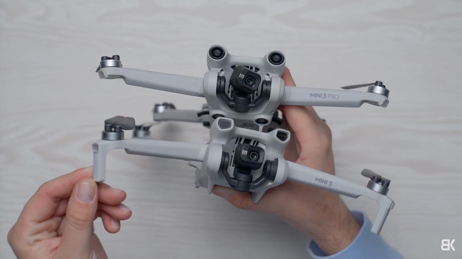 Front of the DJI Mini 3, which carries no forward or backward obstacle avoidance sensors.