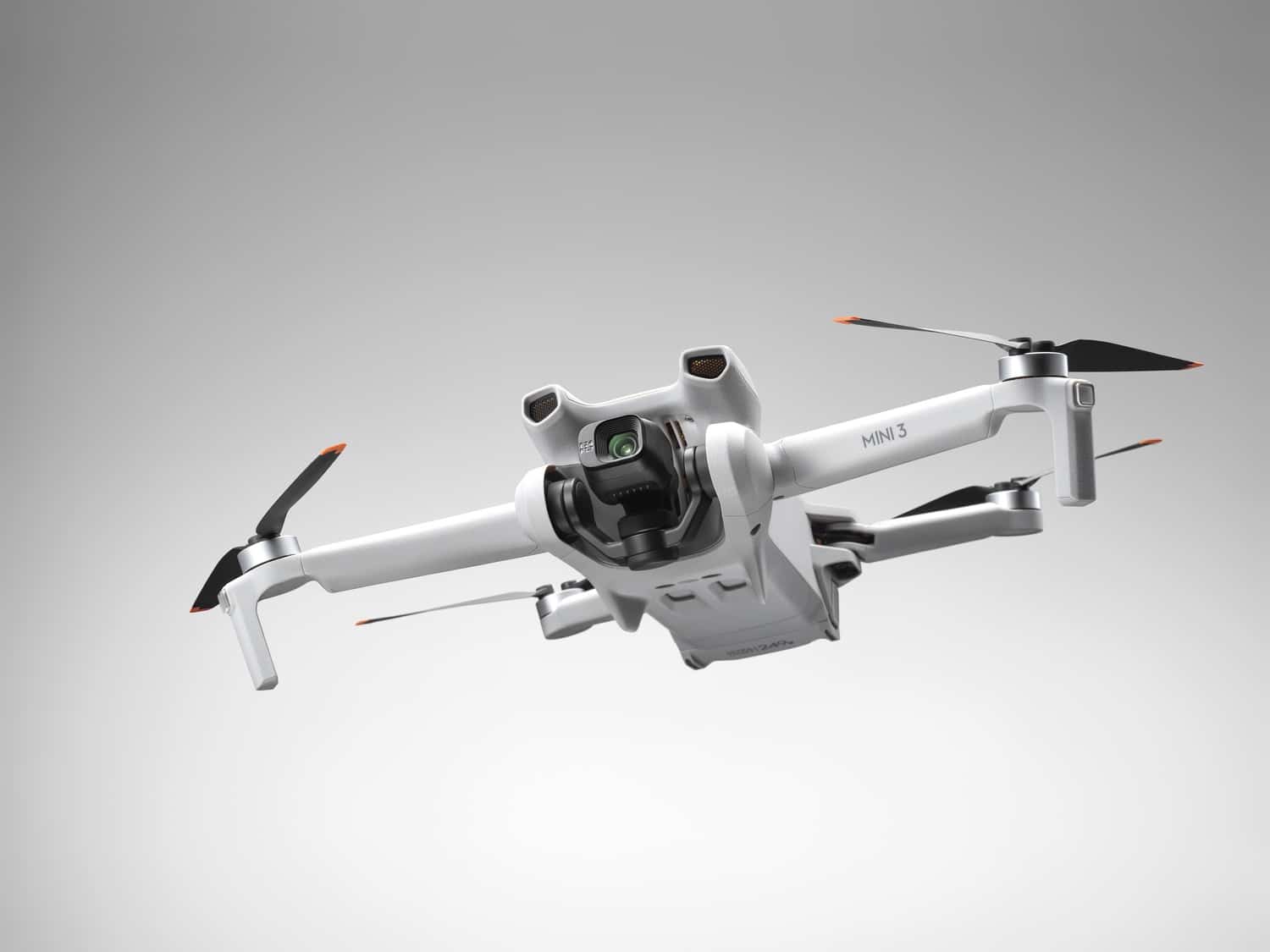 The DJI Mini 3 camera rotated 90 degrees for True Vertical Shooting.