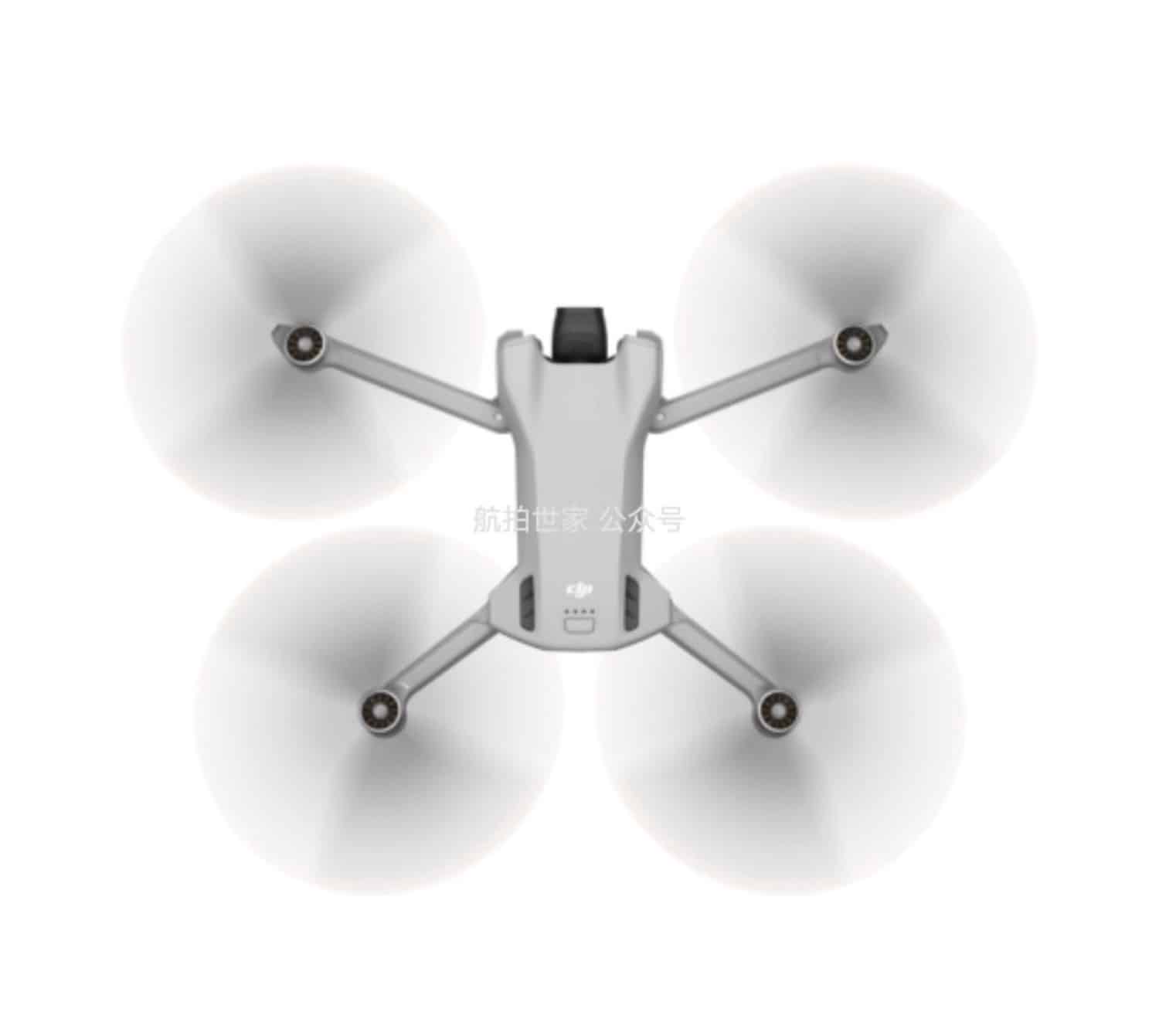 Leaked DJI Mini 3 photo showing a front without obstacle avoidance sensors.