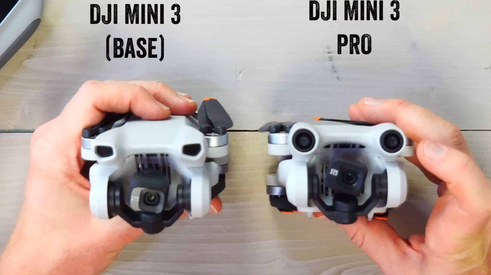 The DJI Mini 3 lacks the two obstacle avoidance sensors on the back compared to the DJI Mini 3 Pro.