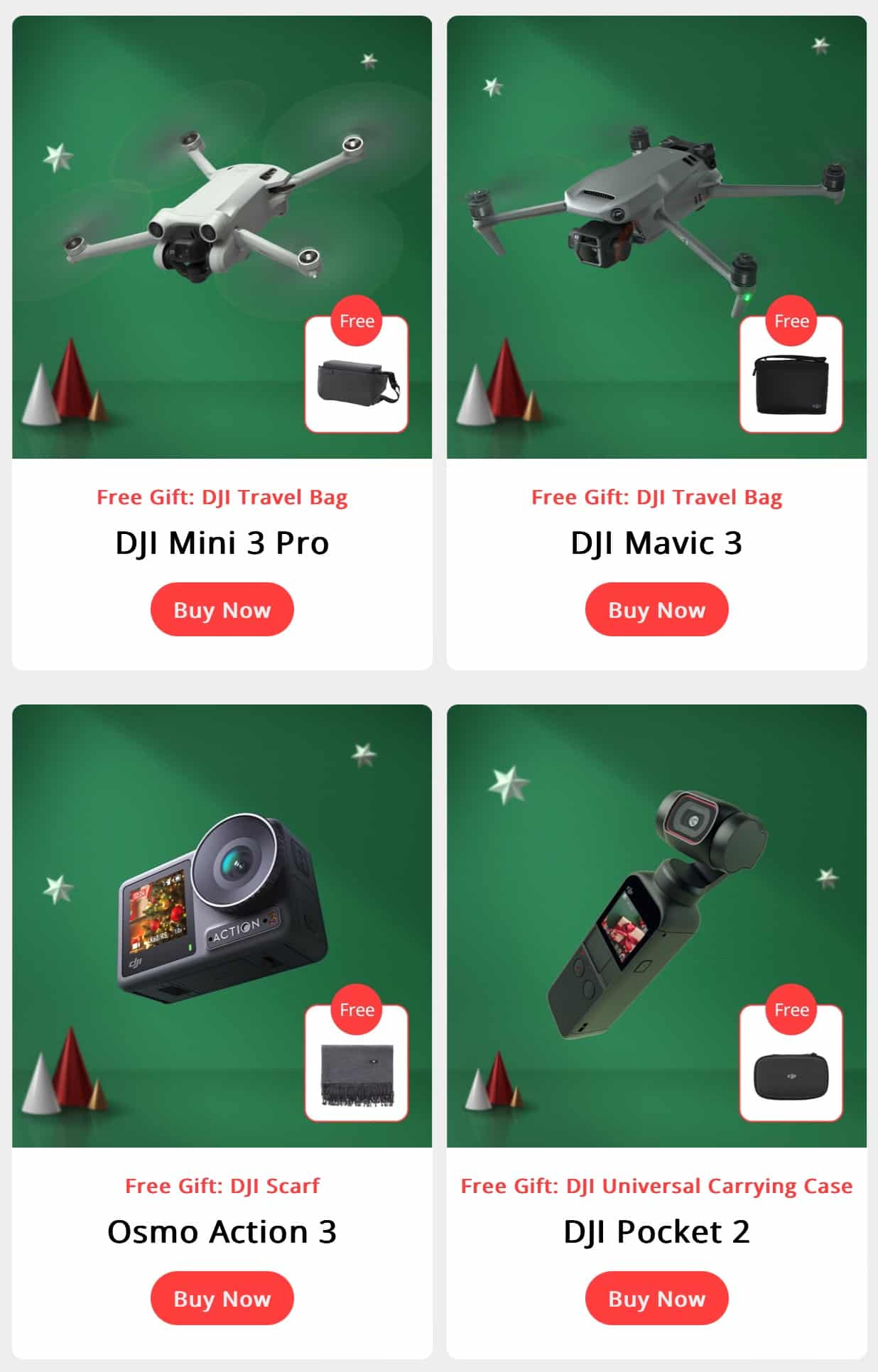 Promotional graphic for the DJI Holiday Sale running through January 1, 2023.