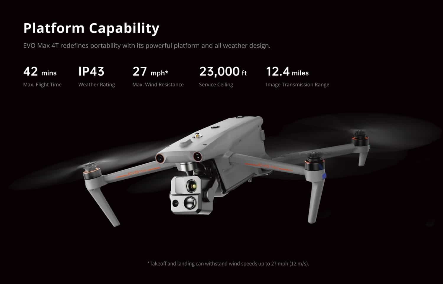 The EVO Max 4T payload bay, which accepts a range of enterprise sensors.