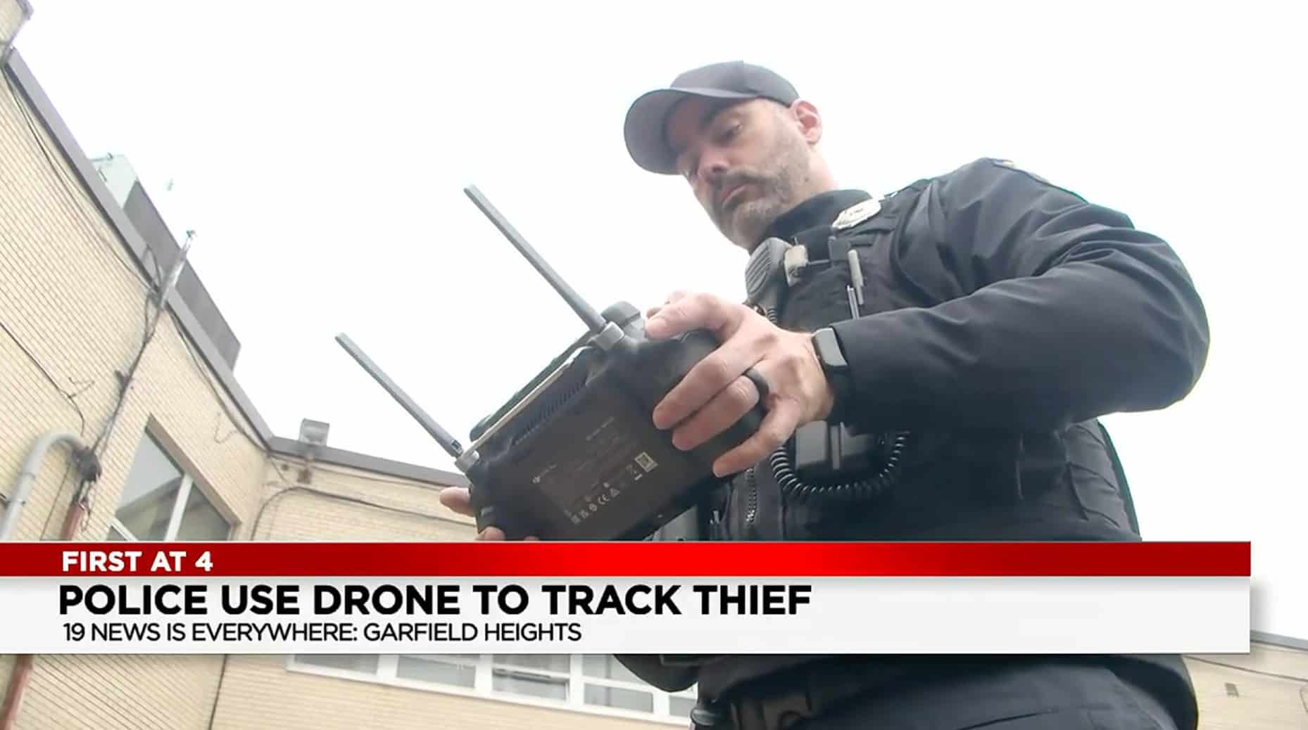 Officer Patrick Hace describing how the drone tracked the car theft suspect.