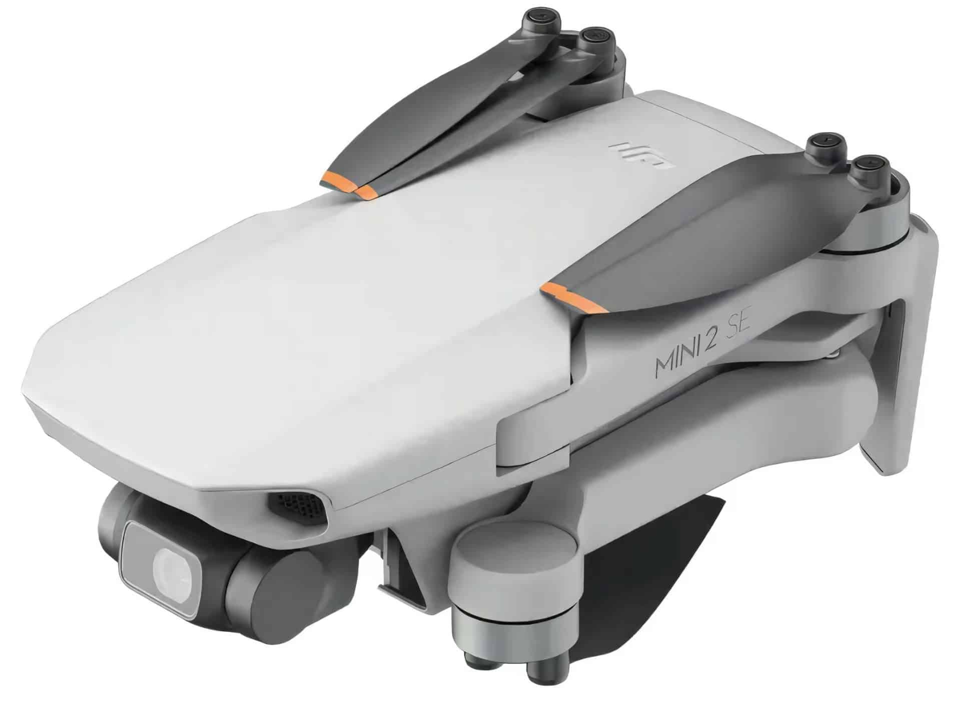 DJI Mini 2 SE shown folded with its arms stowed against the body.