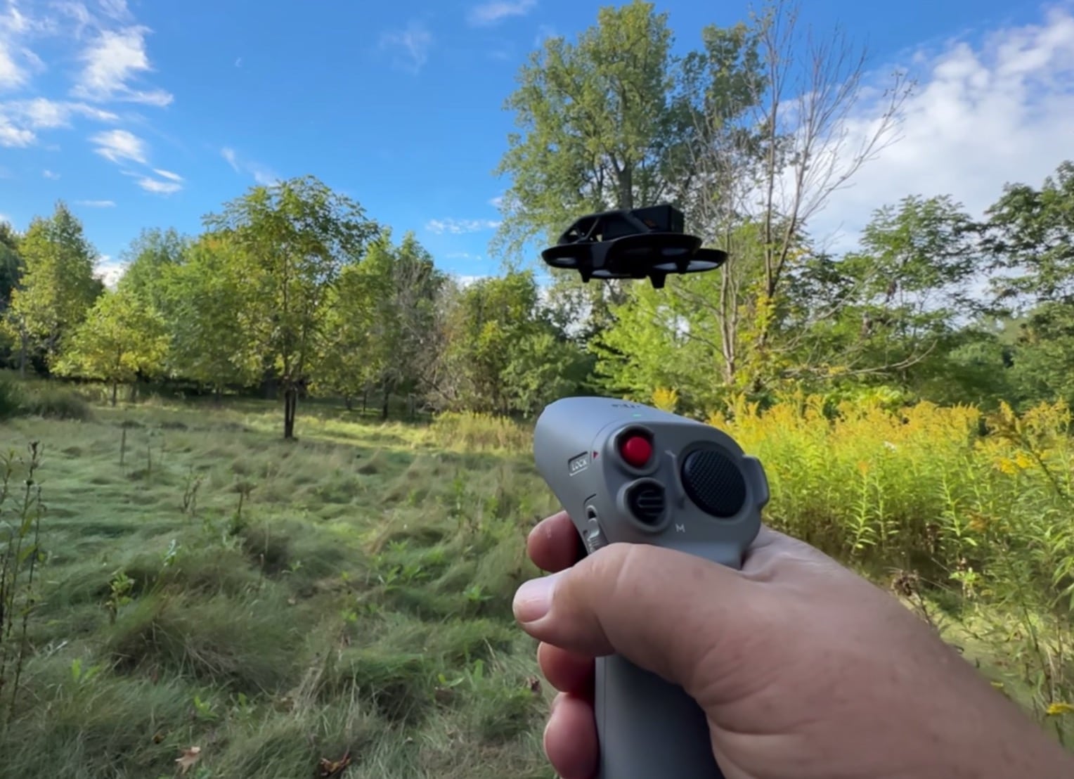 DJI Avata paired with the motion controller Shawn saves for relaxed flights.