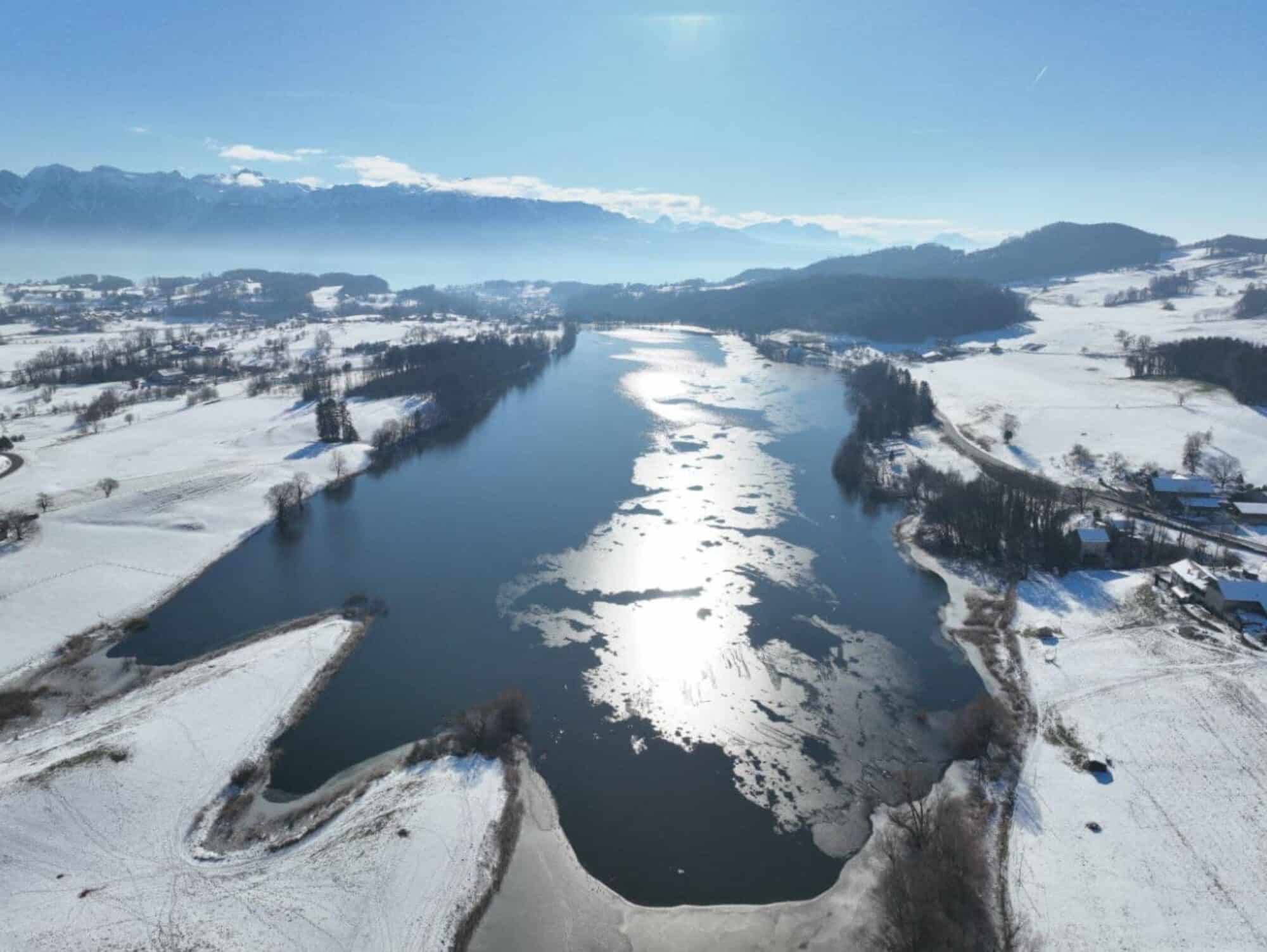 Using a DJI M300 drone to perform a LIDAR survey of Swiss lake