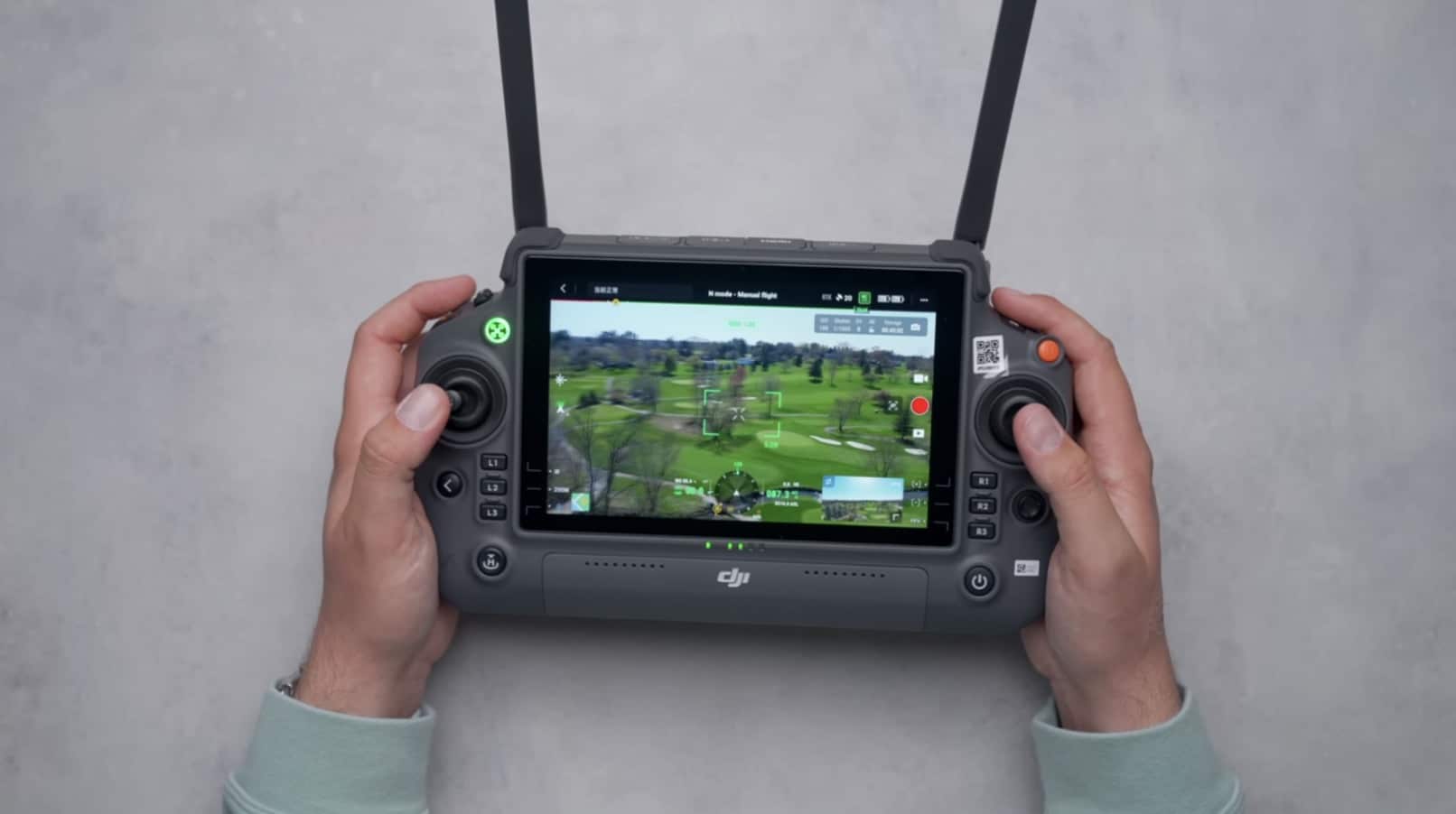 Tactile buttons on the DJI RC Plus that let pilots make changes mid-flight.