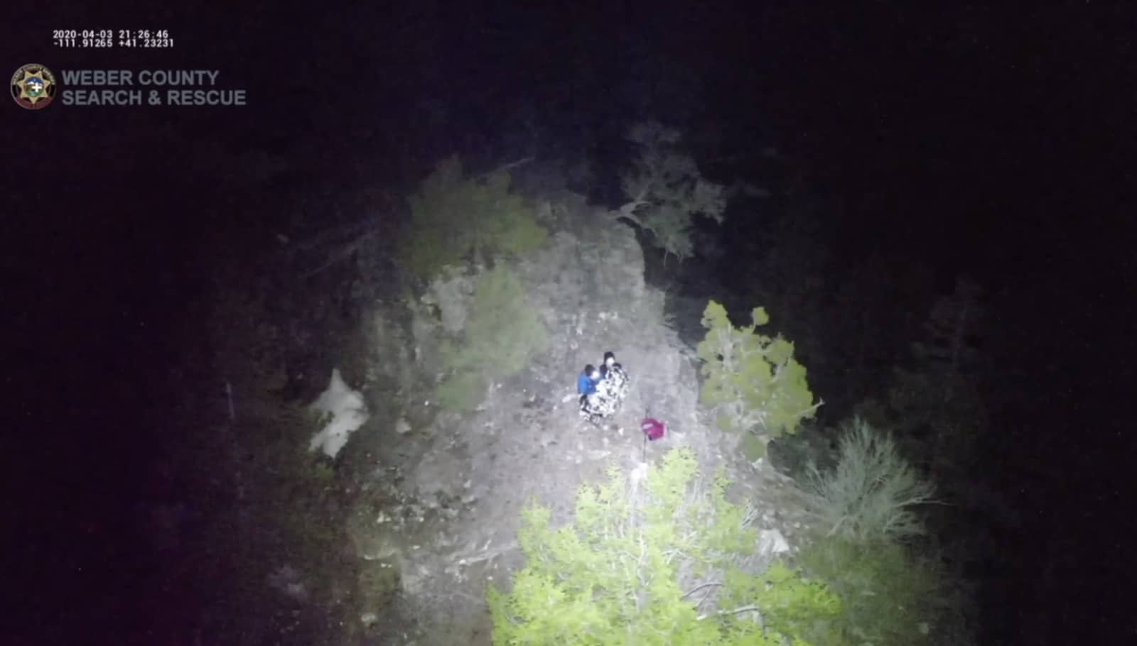Thermal imagery of packed snow trails that led Weber County crews to a lost splitboarder.